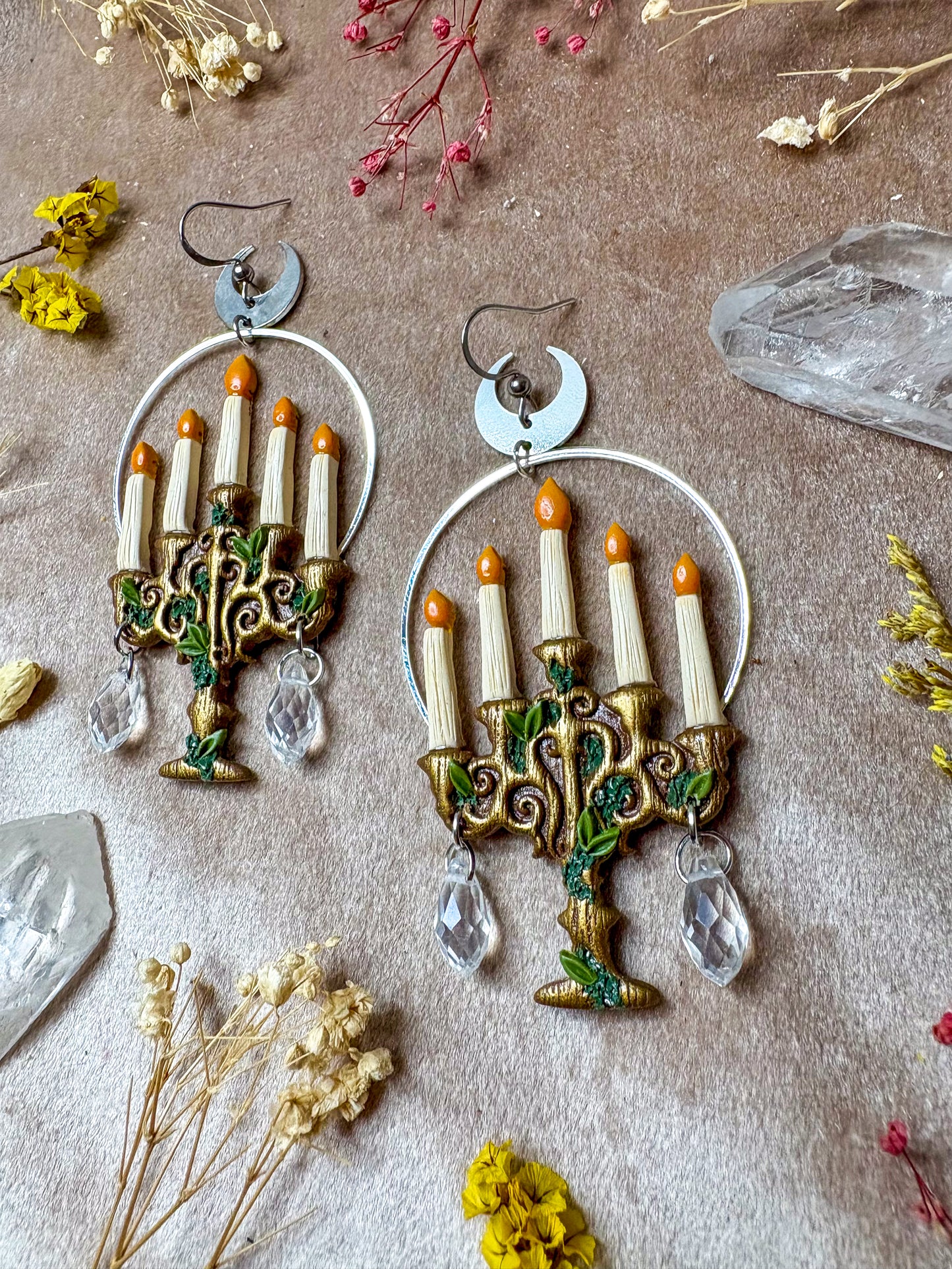 Golden Candelabra Earrings