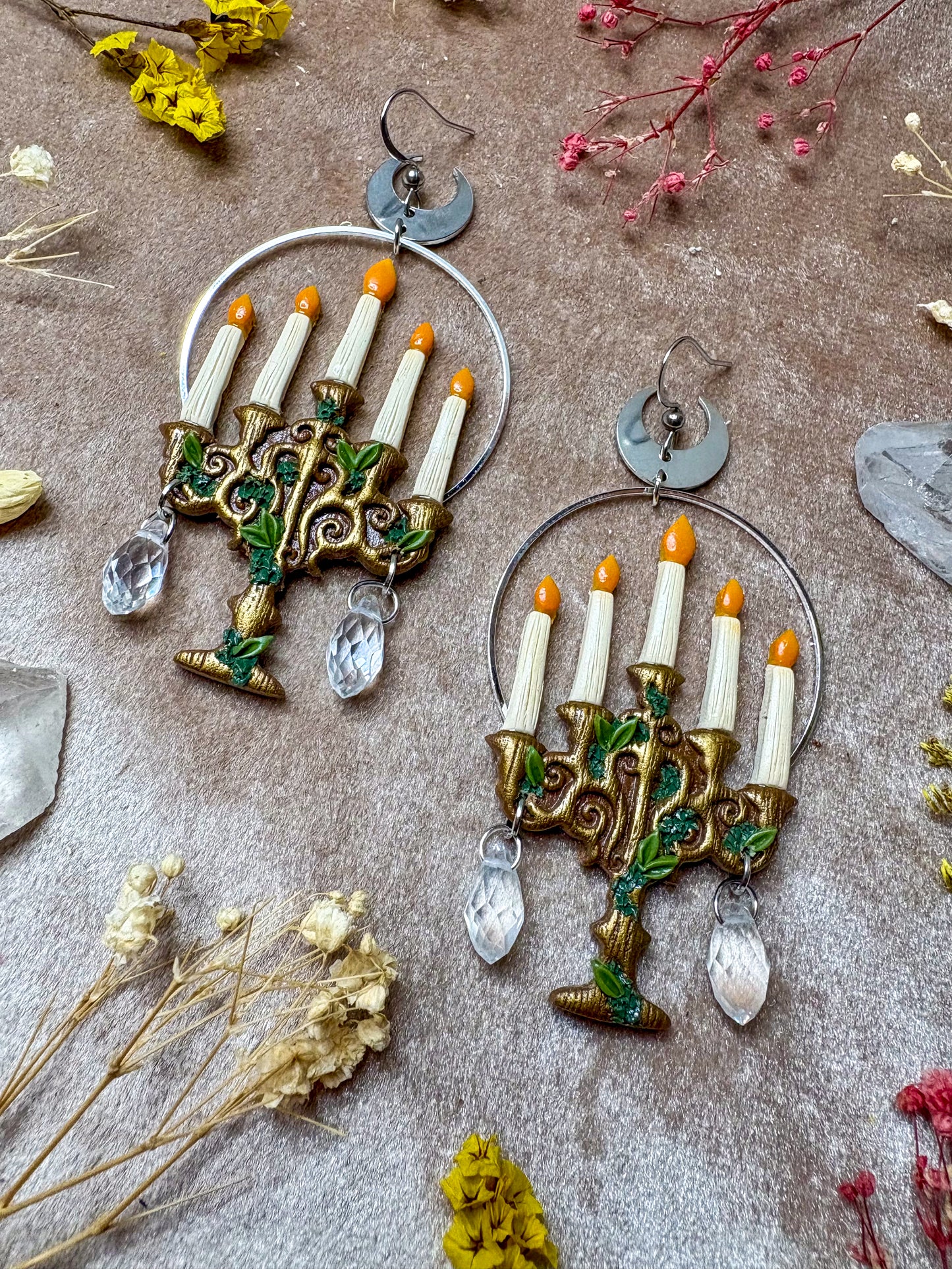 Golden Candelabra Earrings