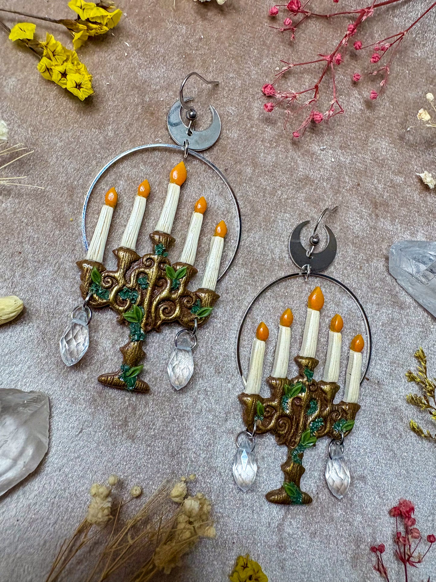 Golden Candelabra Earrings