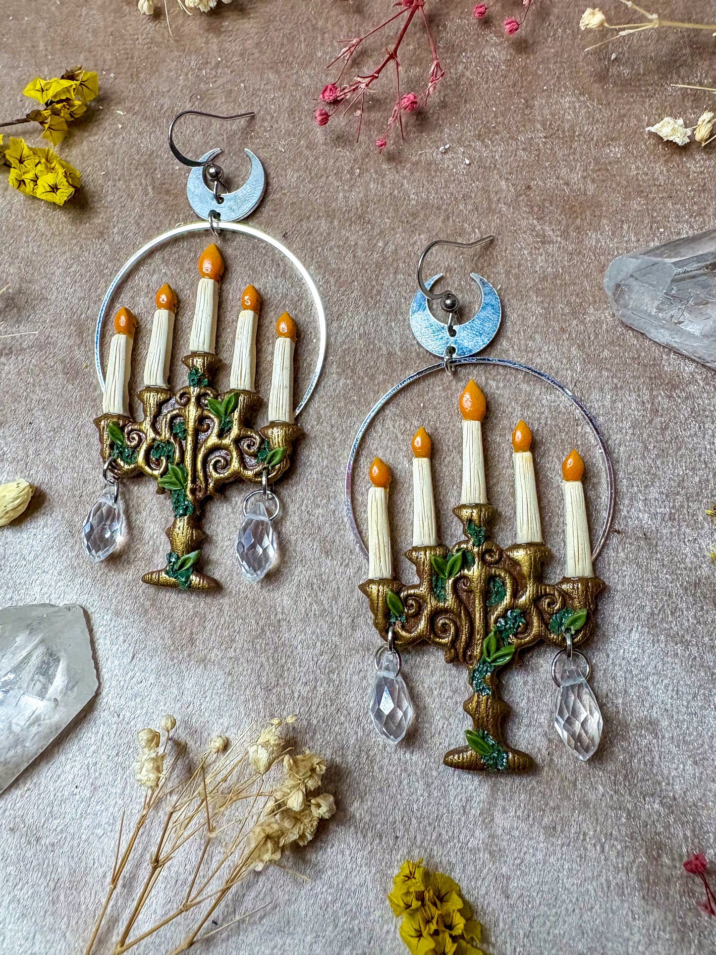Golden Candelabra Earrings