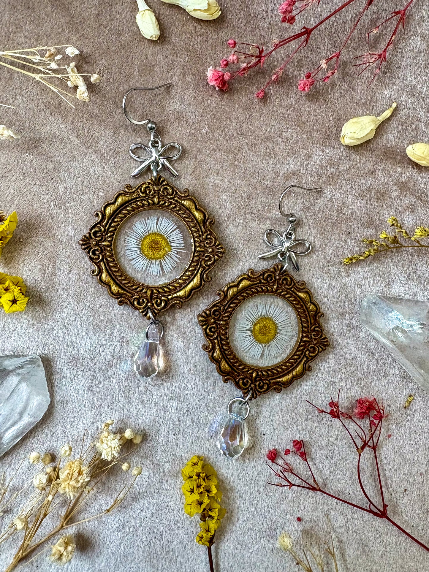 Delicate Daisy Frame Earrings