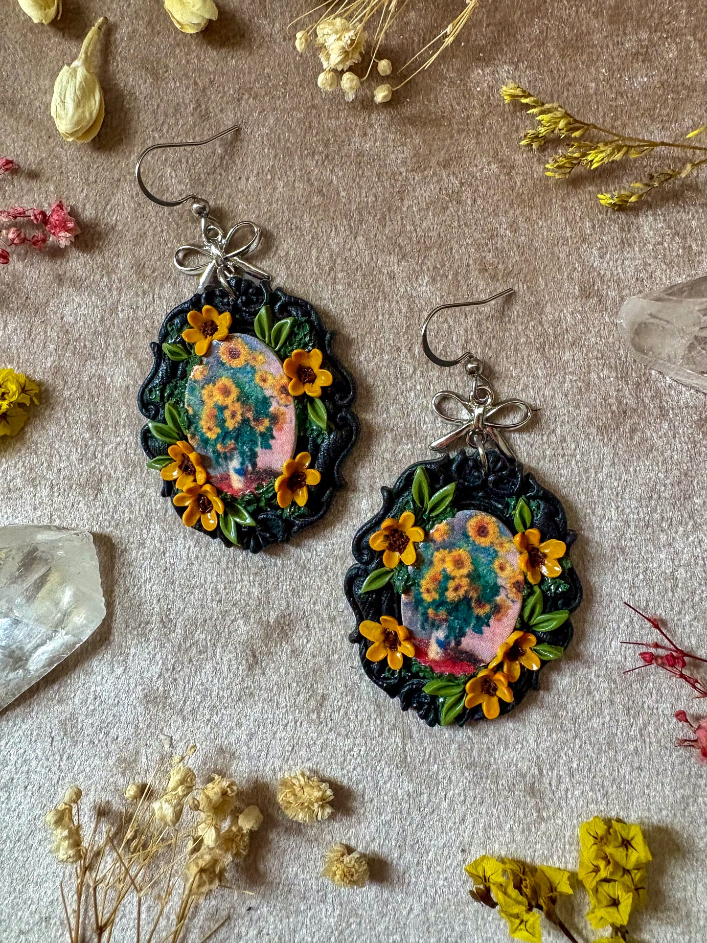 Monet's "Bouquet of Sunflowers" Painting Earrings