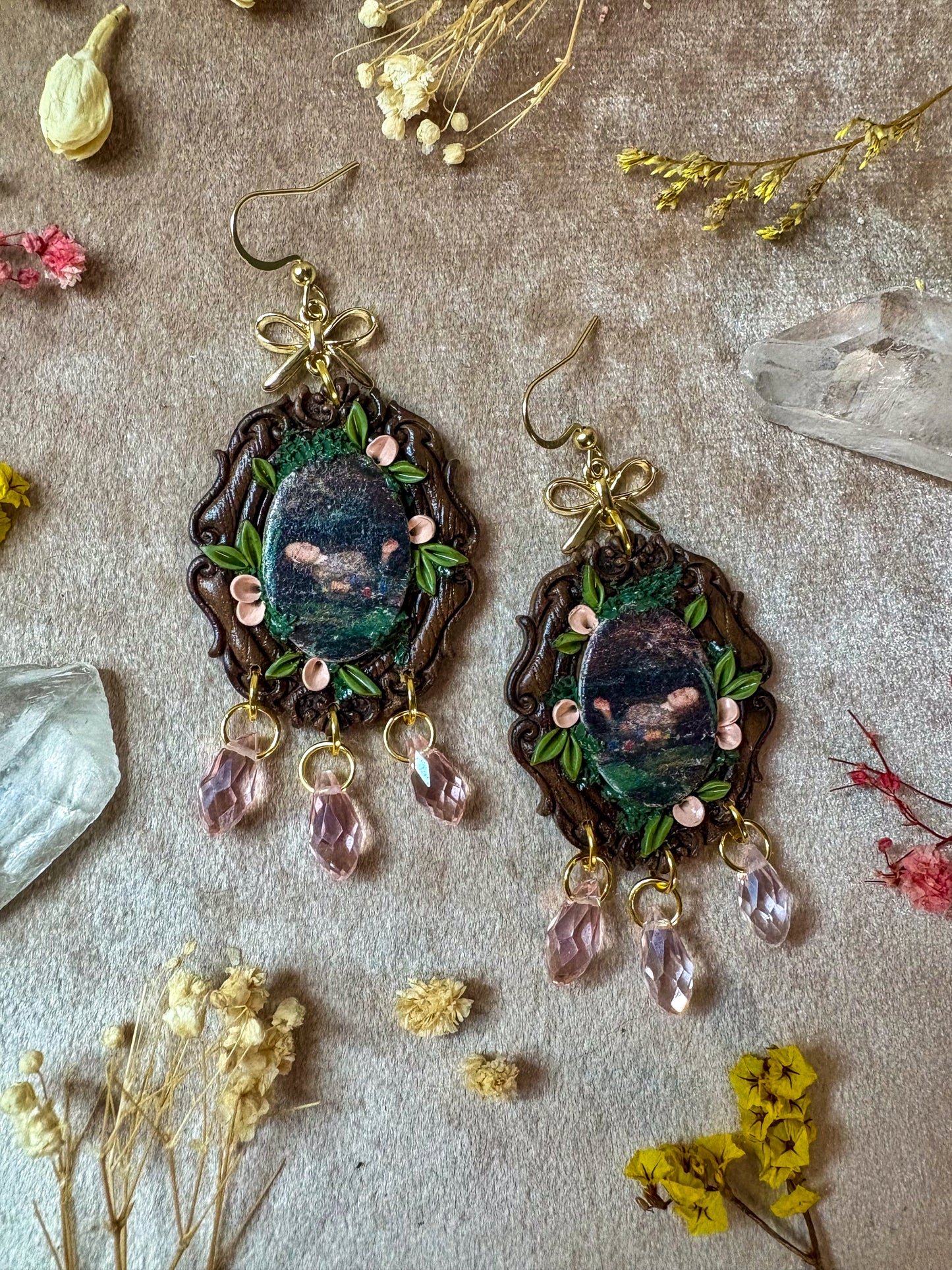 Millais' "Ophelia" Oval Painting Earrings