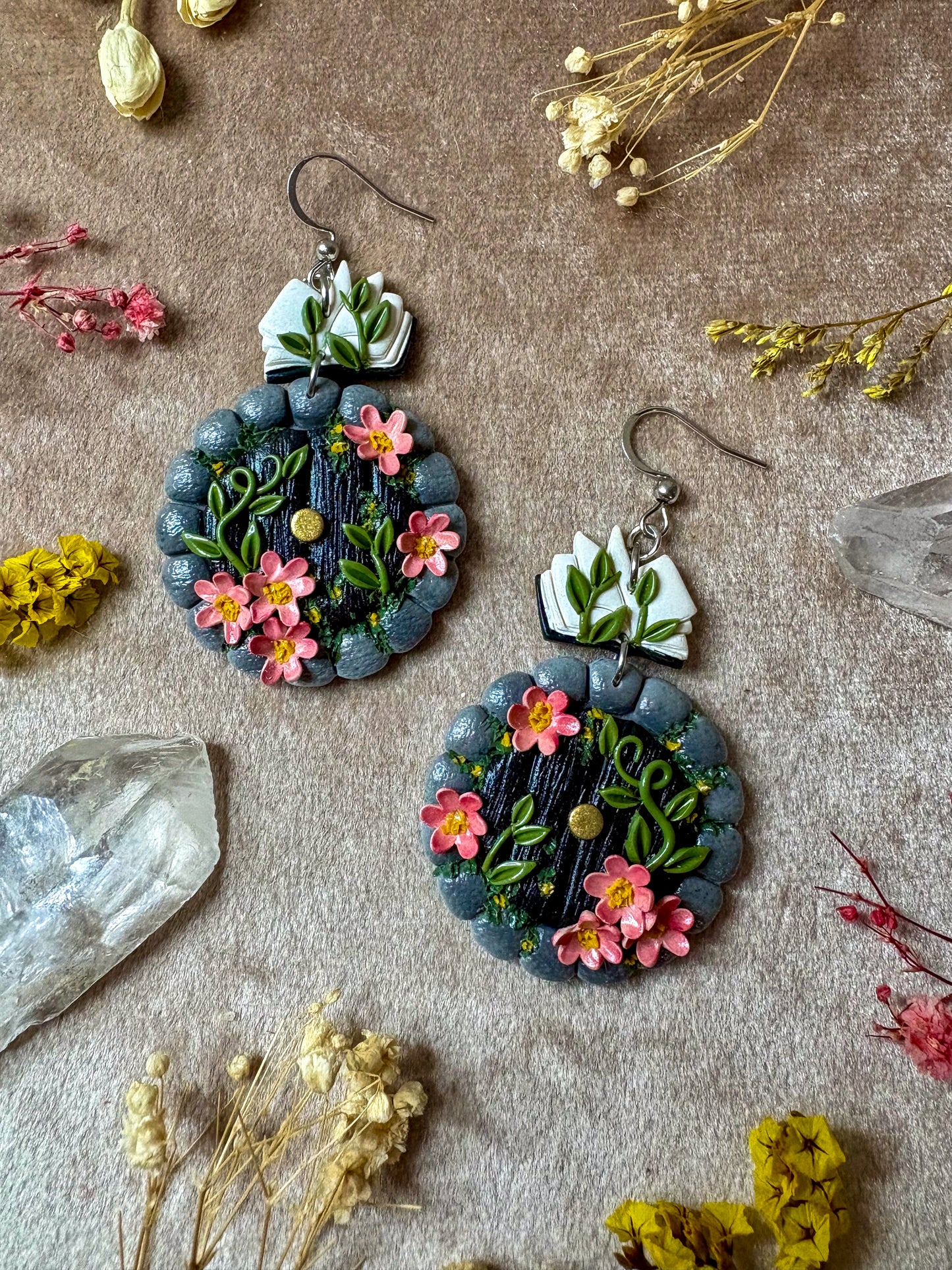 Cherry Blossom Hobbit Door Earrings