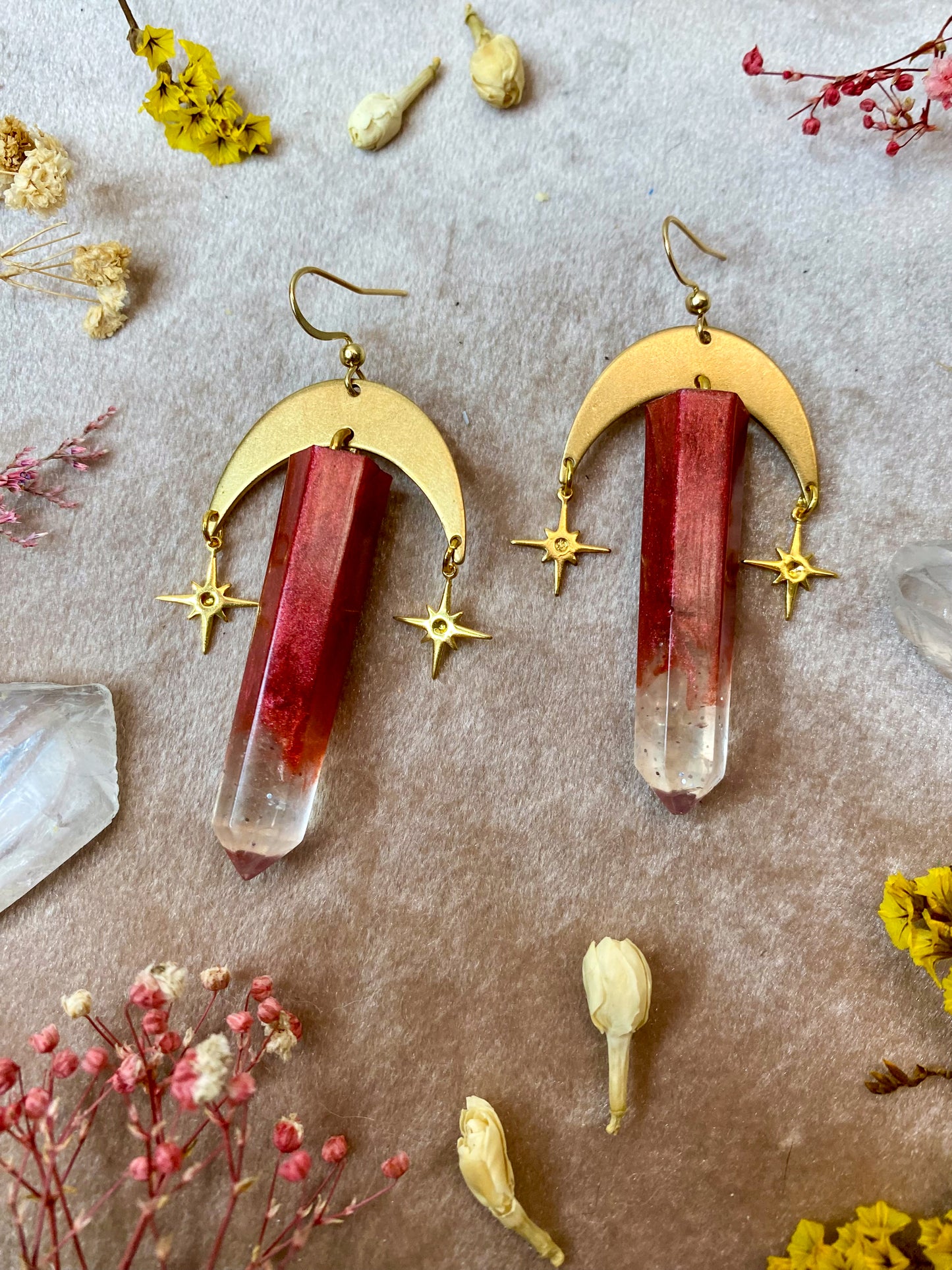 Garnet Love Crystal Earrings