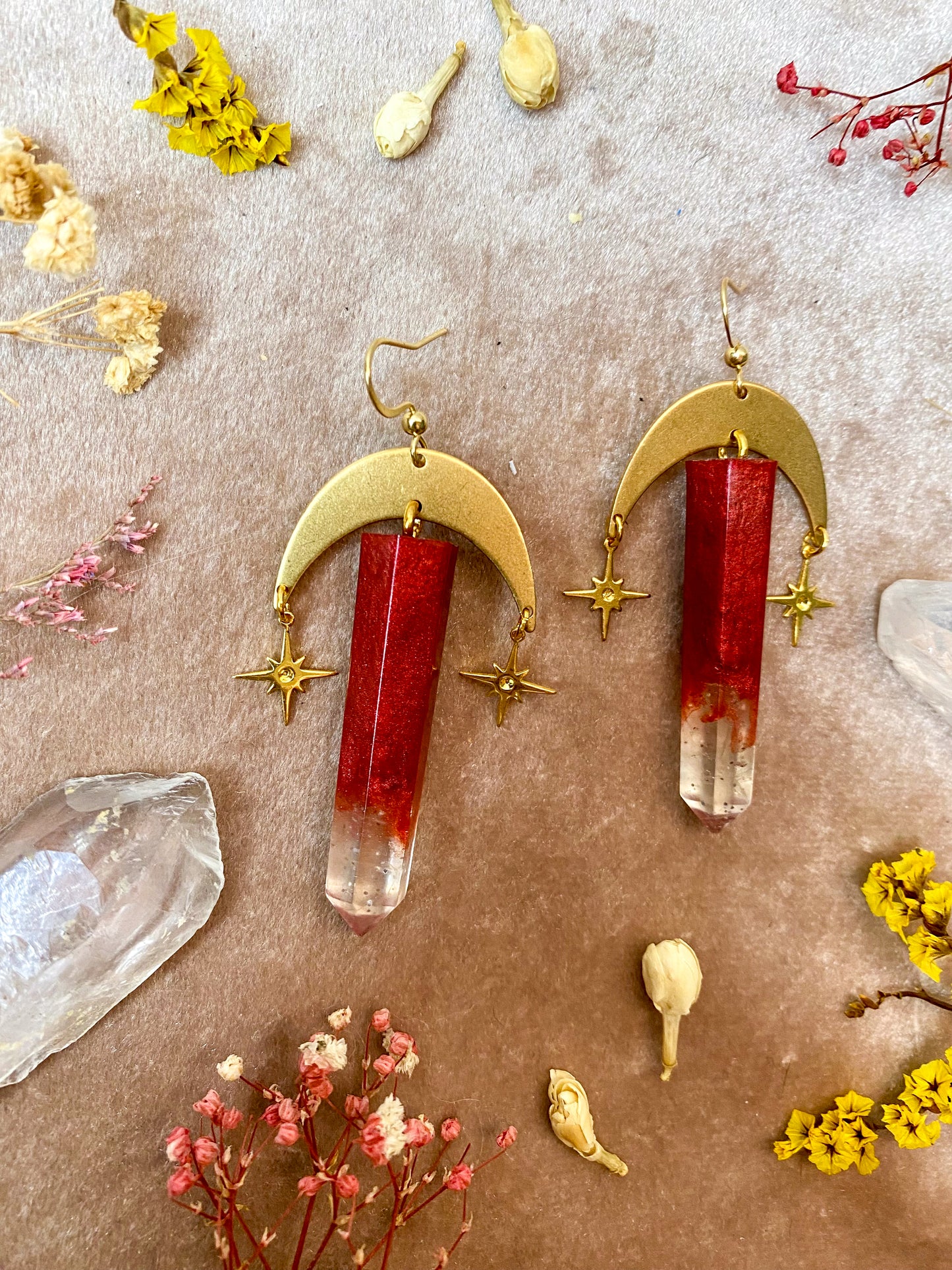 Garnet Love Crystal Earrings
