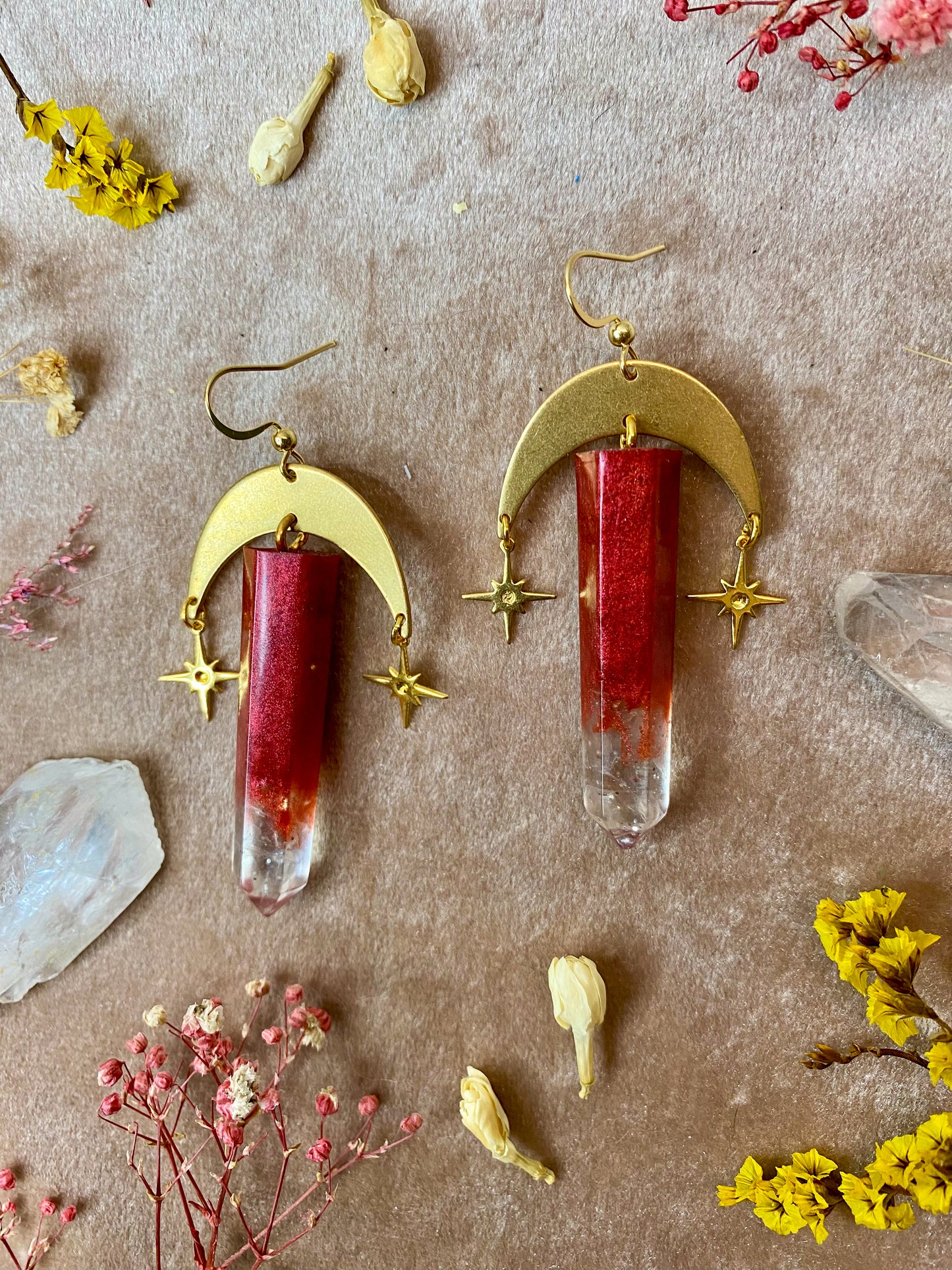 Garnet Love Crystal Earrings