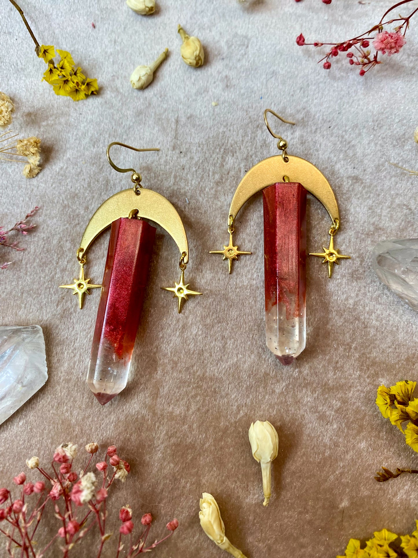 Garnet Love Crystal Earrings
