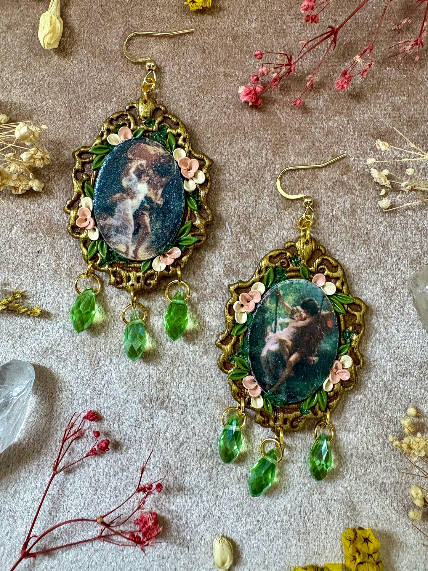 Cot's "Springtime," and "The Storm" Painting Earrings
