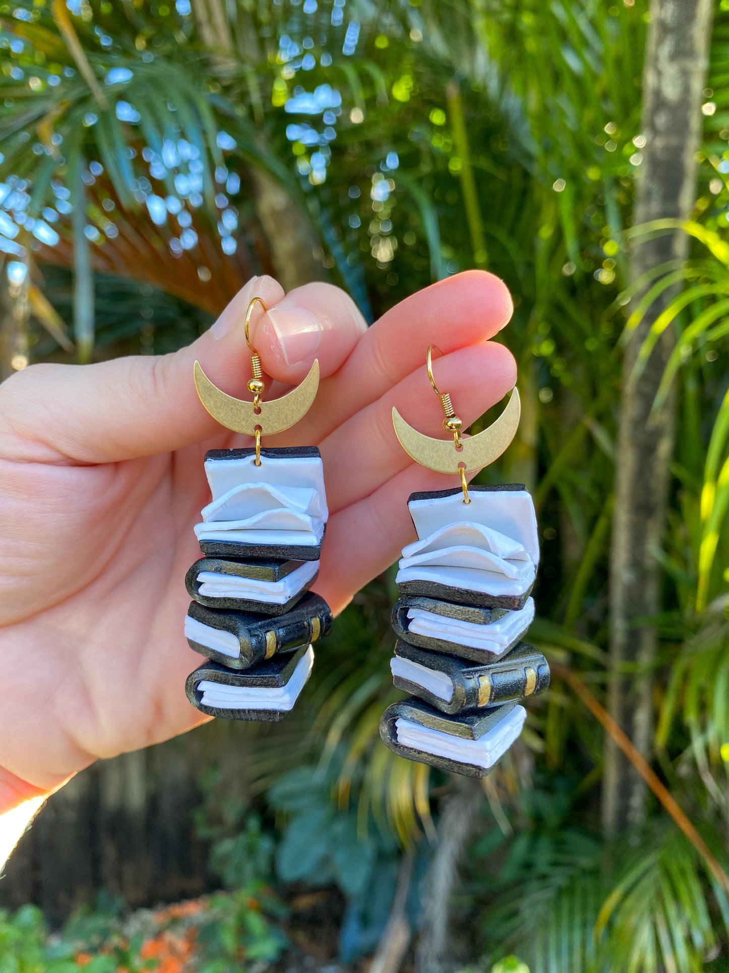 Black Book Stack Earrings