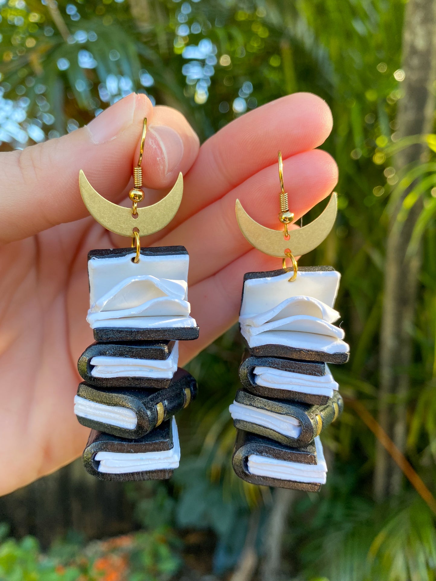 Black Book Stack Earrings
