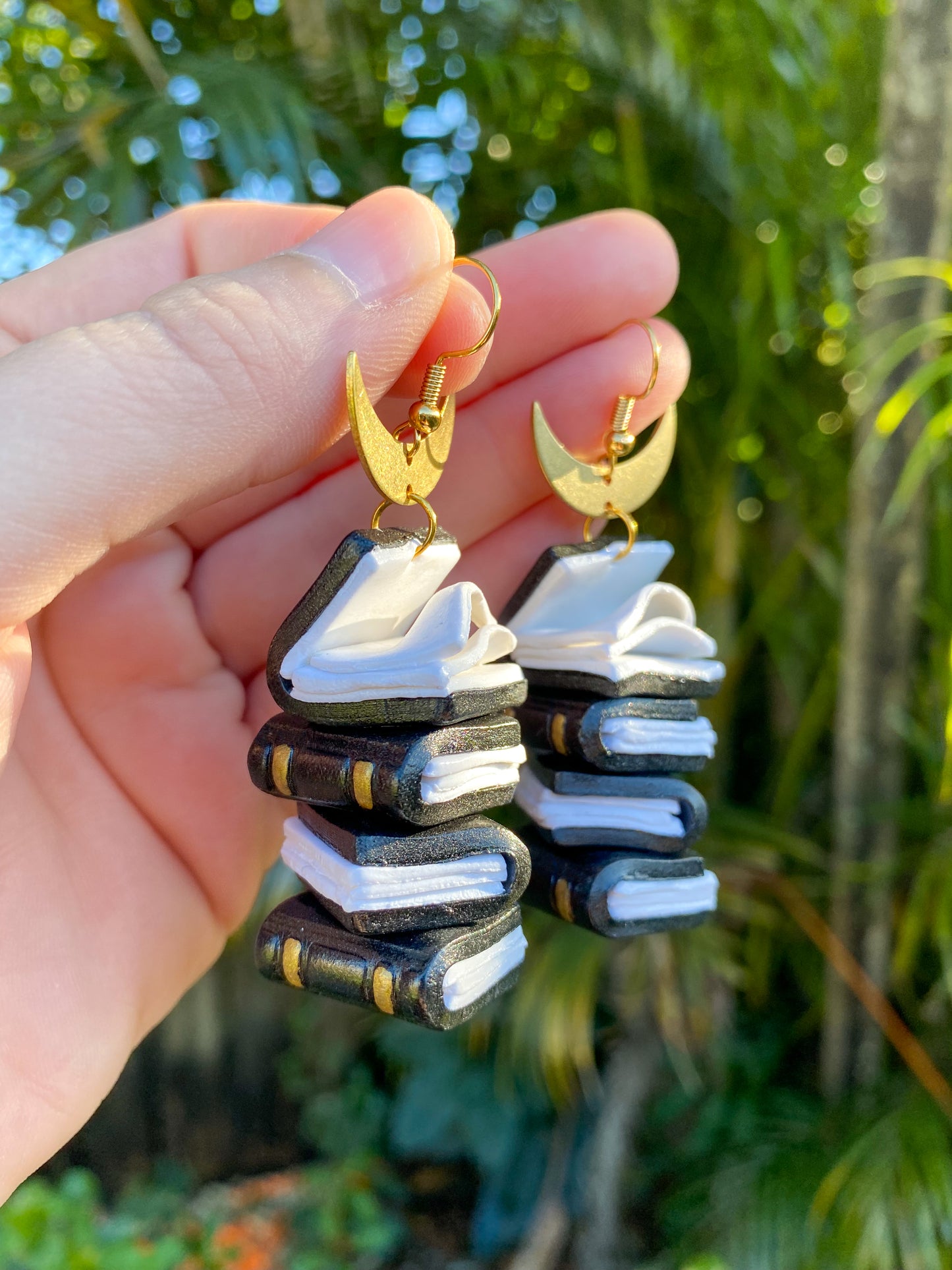 Black Book Stack Earrings