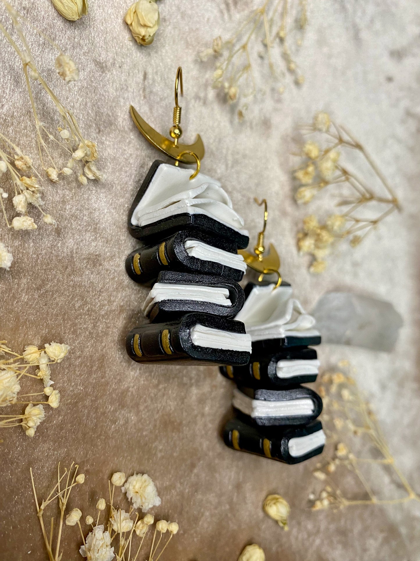 Black Book Stack Earrings