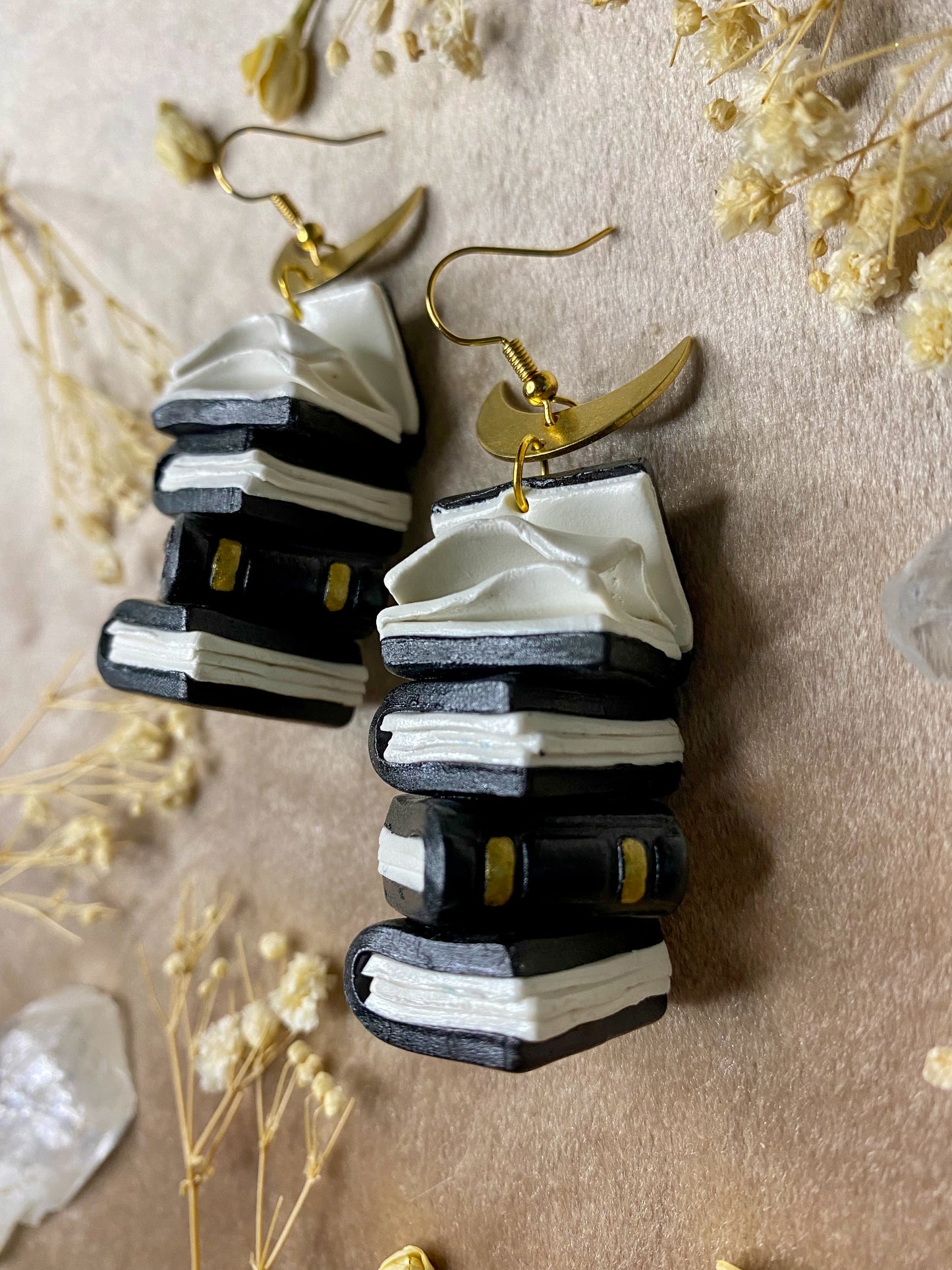 Black Book Stack Earrings