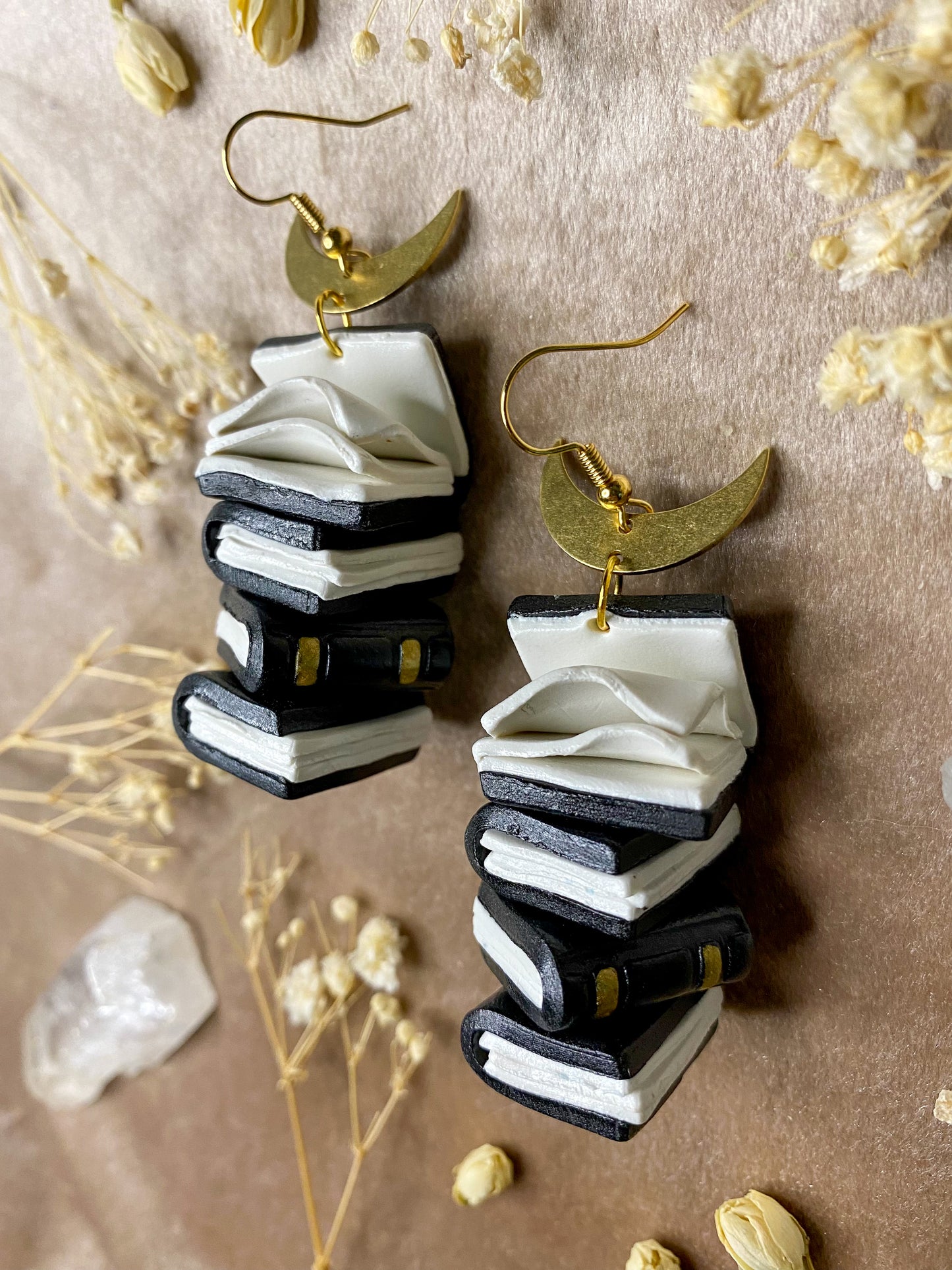 Black Book Stack Earrings
