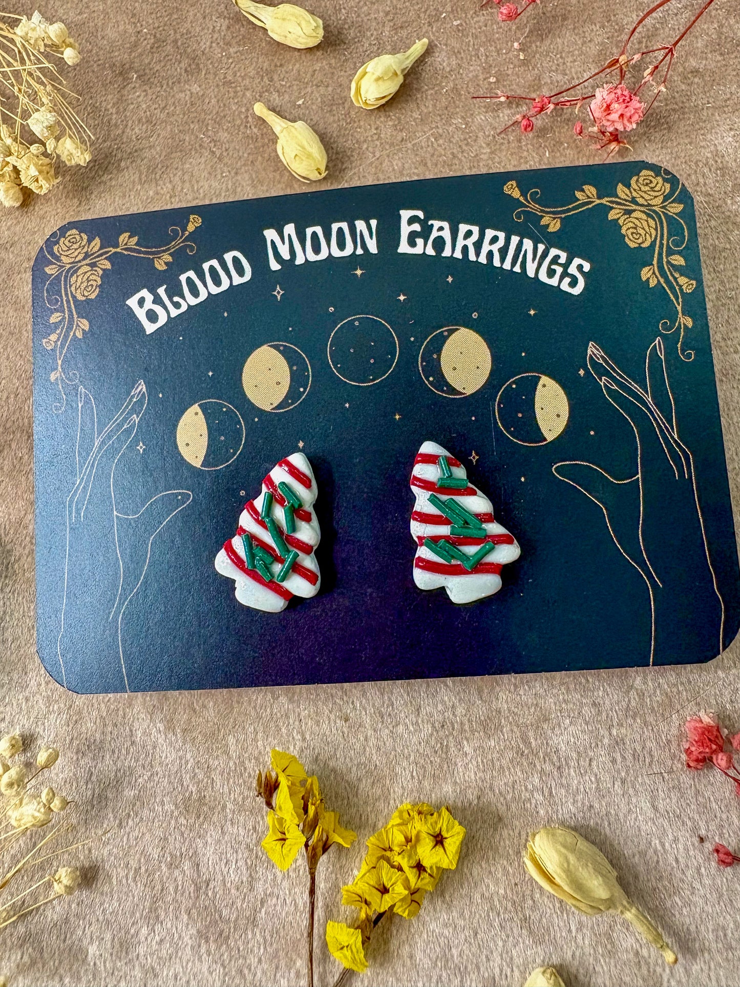 Christmas Tree Cake Stud Earrings