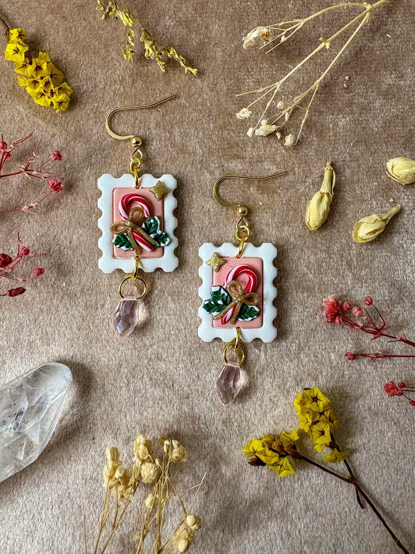 Festive Holiday Stamp Earrings