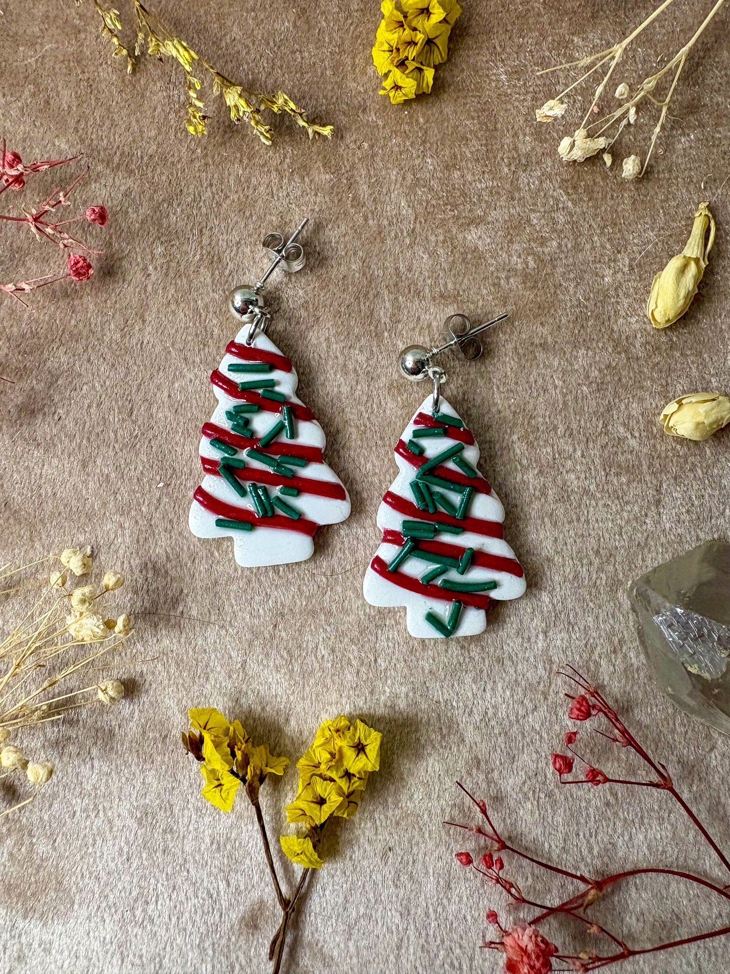 Christmas Tree Cake Earrings
