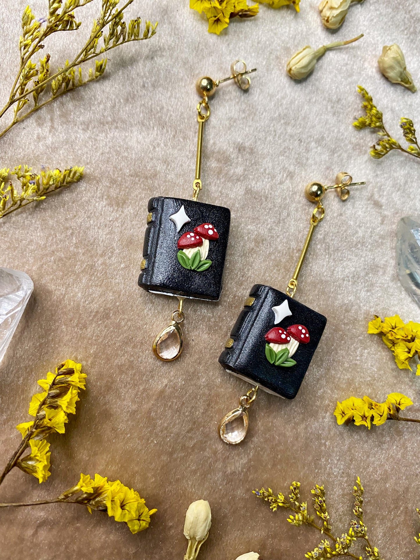Mushroom Book Earrings