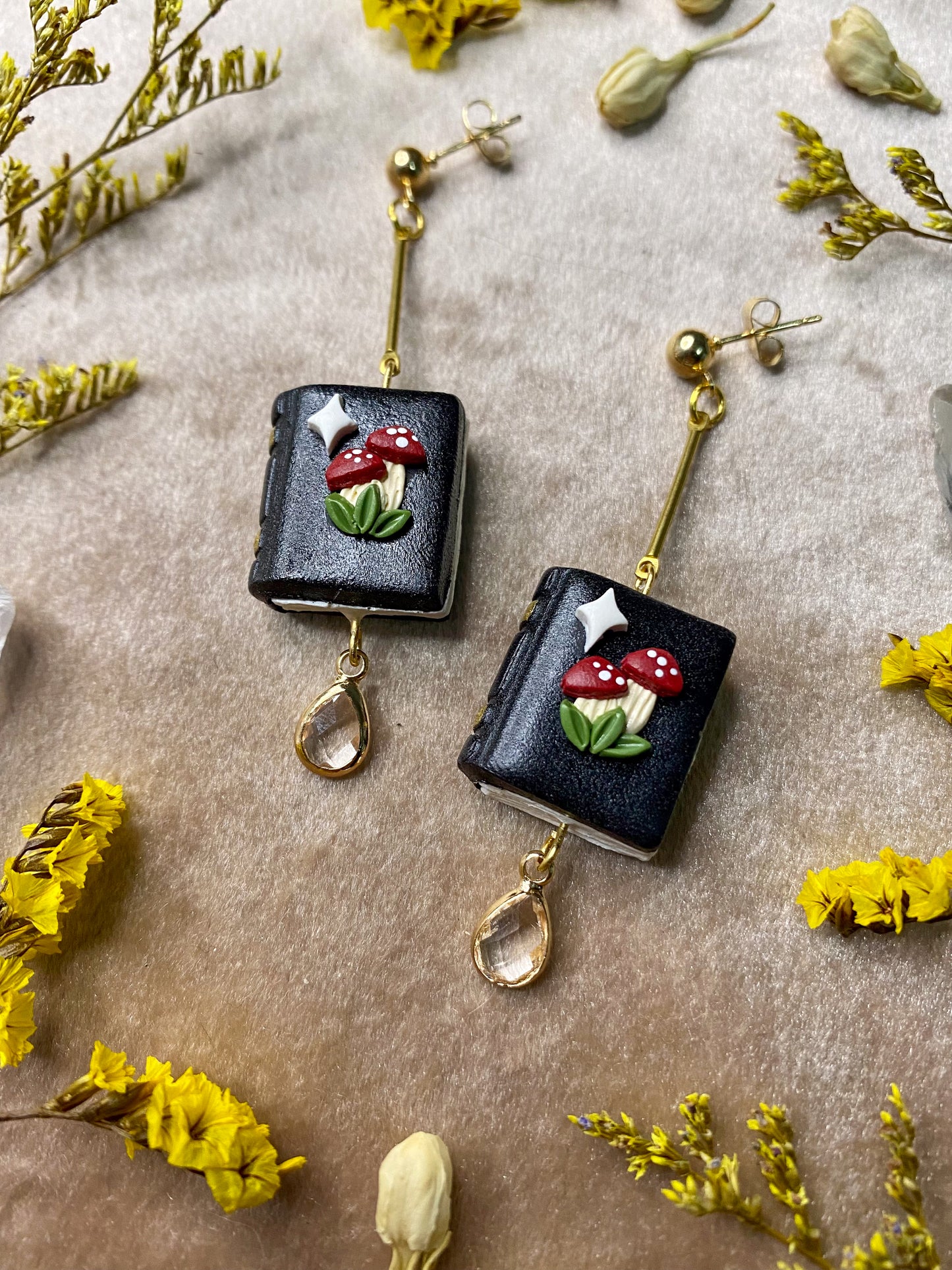 Mushroom Book Earrings