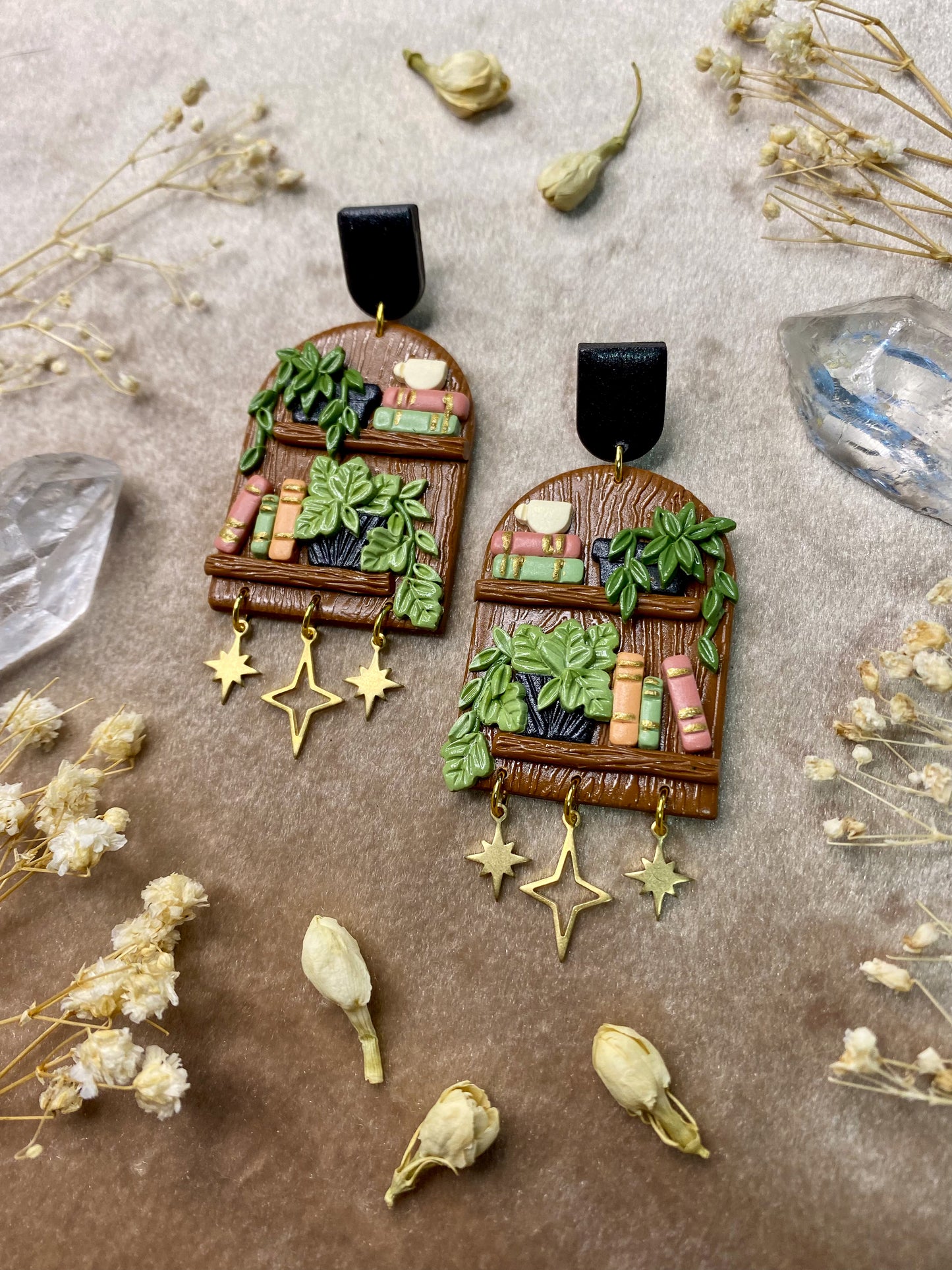 Cozy Corner Bookcase Earrings