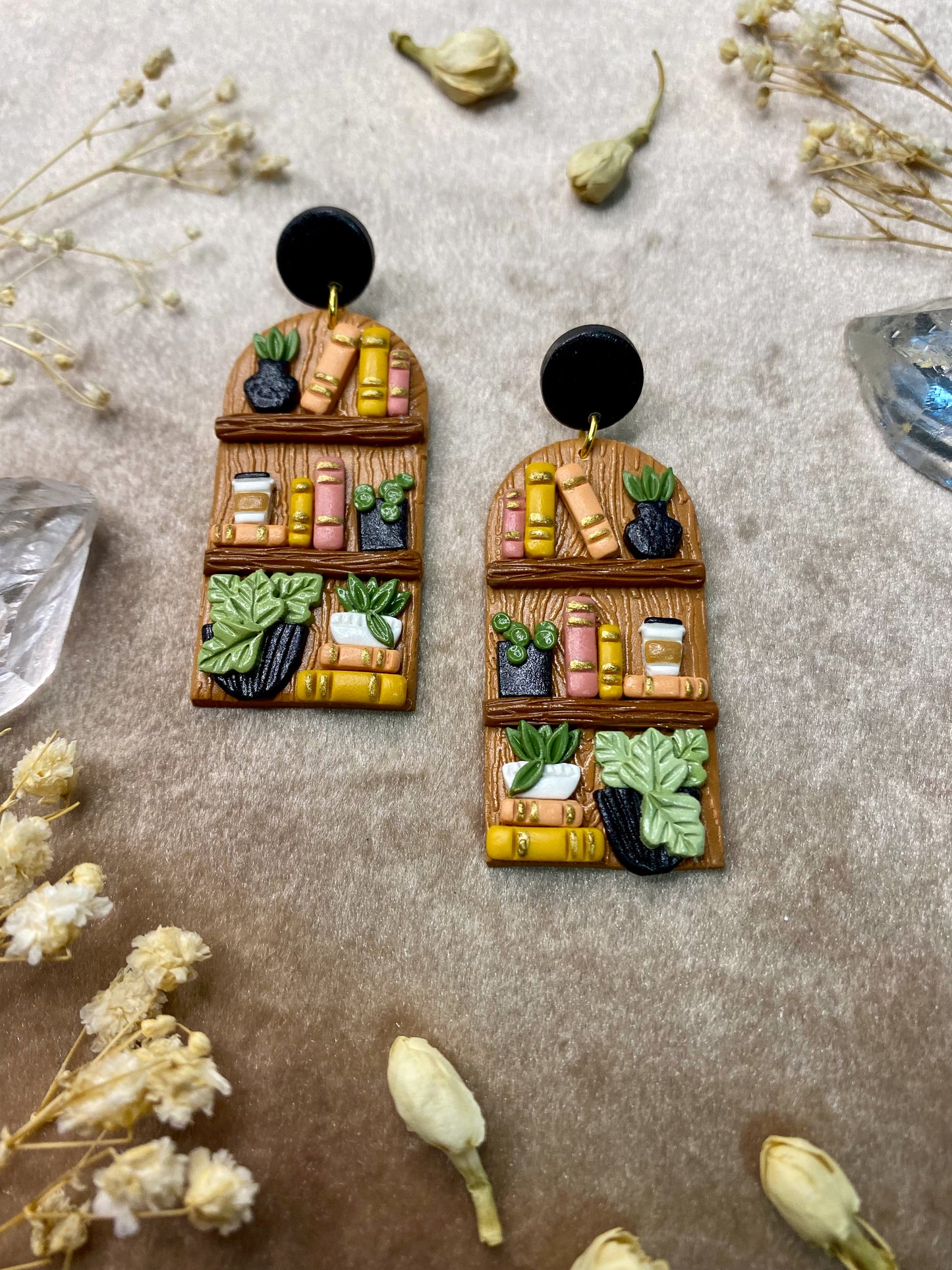 Plant Mama Bookcase Earrings