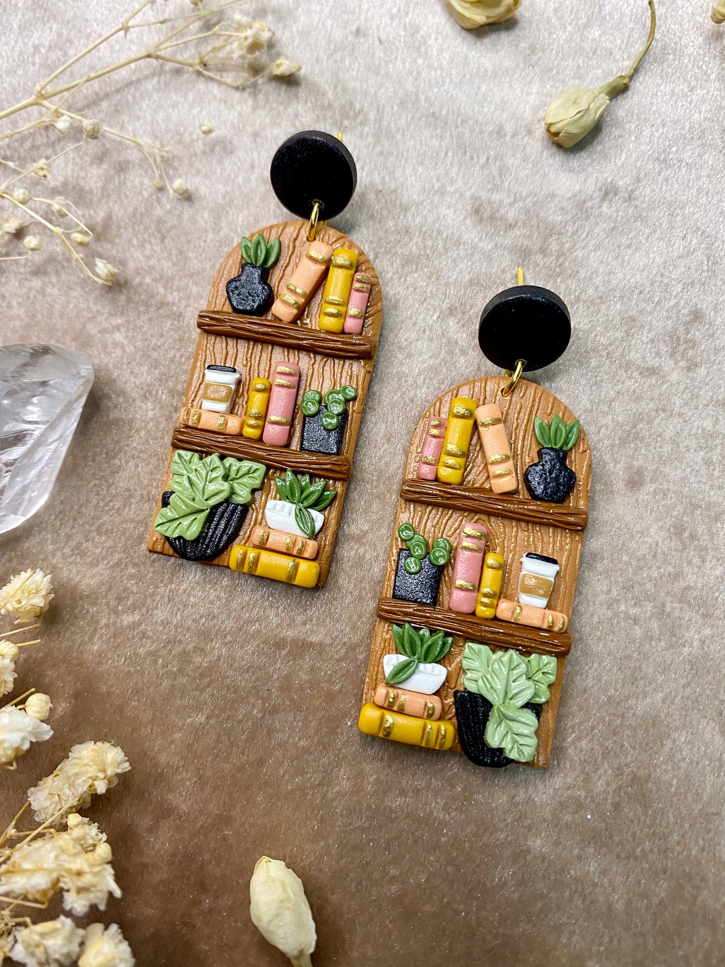 Plant Mama Bookcase Earrings