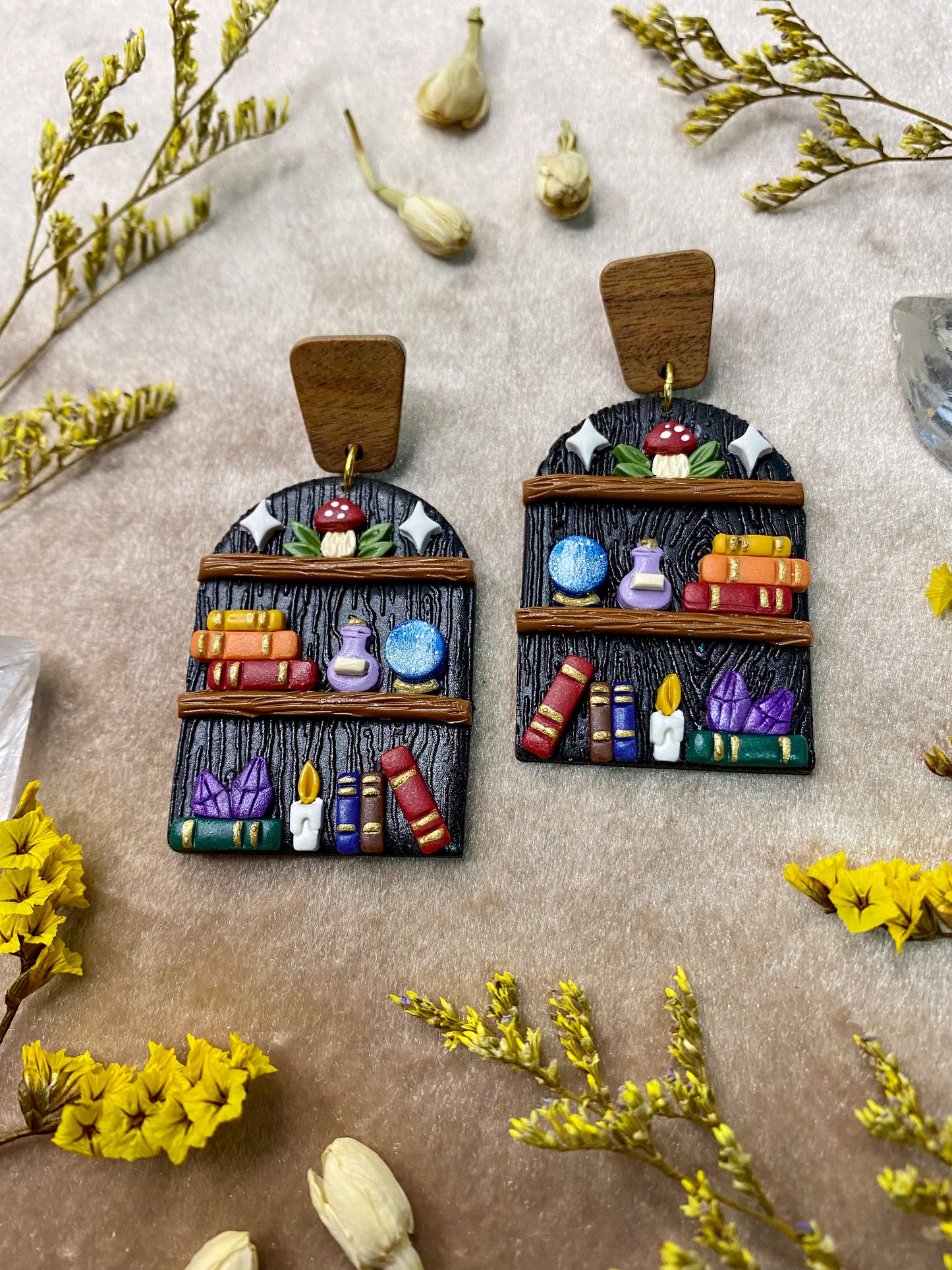 Magical Black Bookcase Earrings