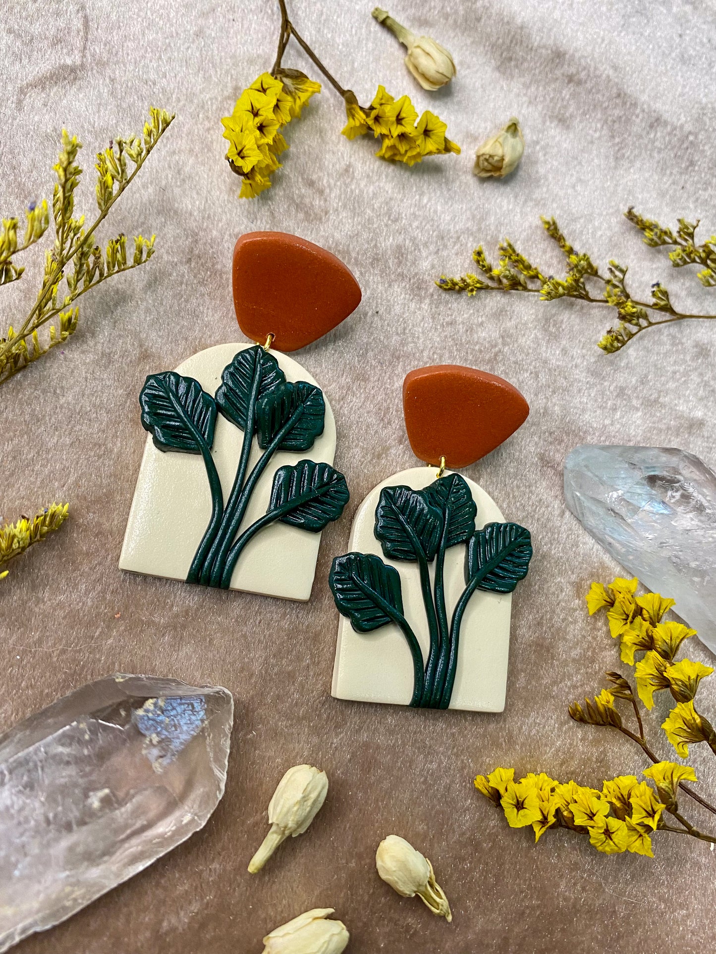 Happy House Plant Arch Earrings