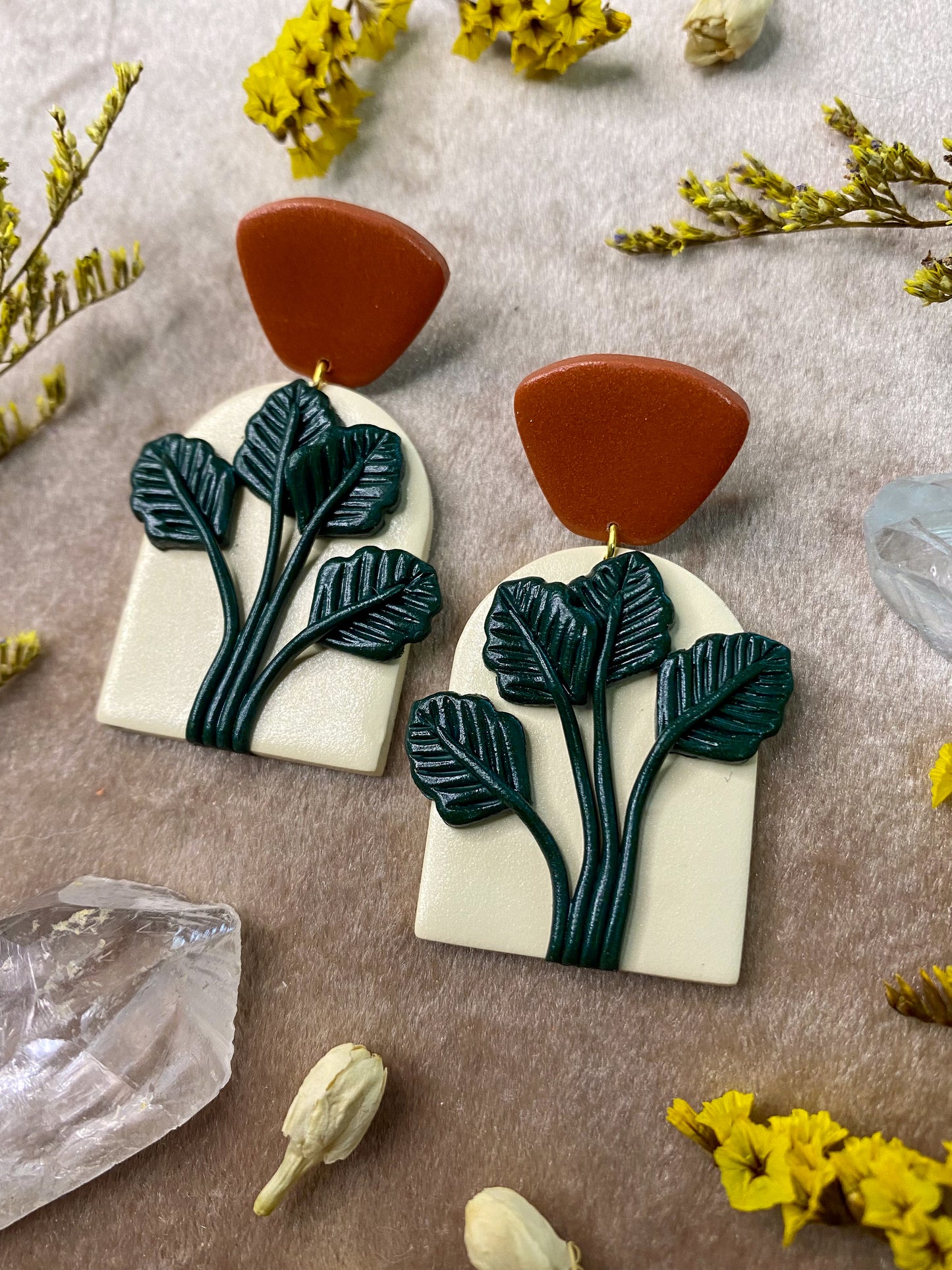 Happy House Plant Arch Earrings