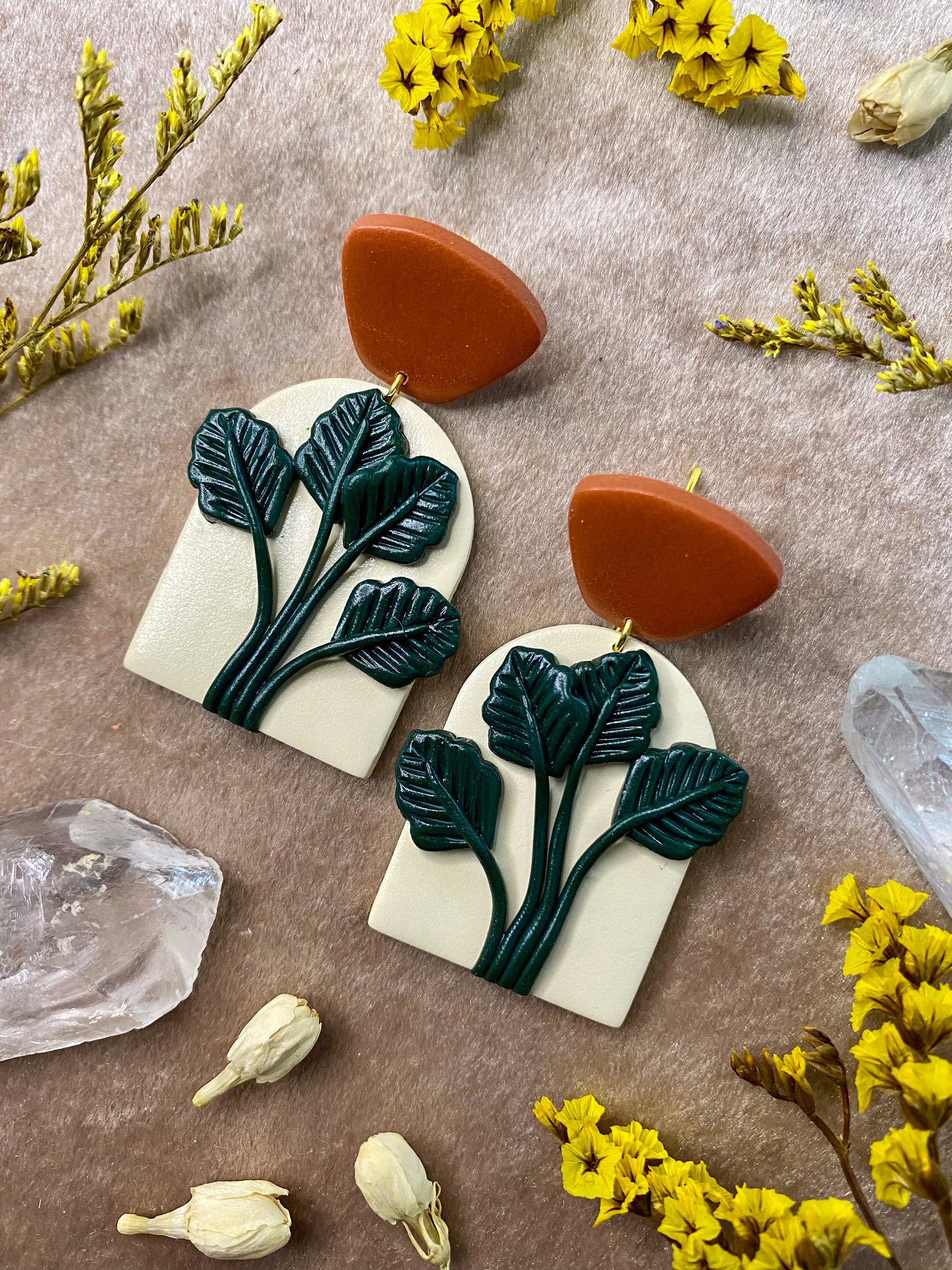 Happy House Plant Arch Earrings