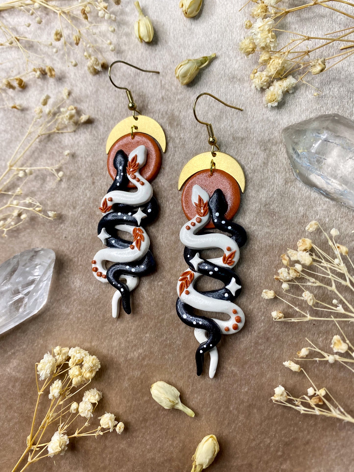 Yin and Yang Snake Earrings