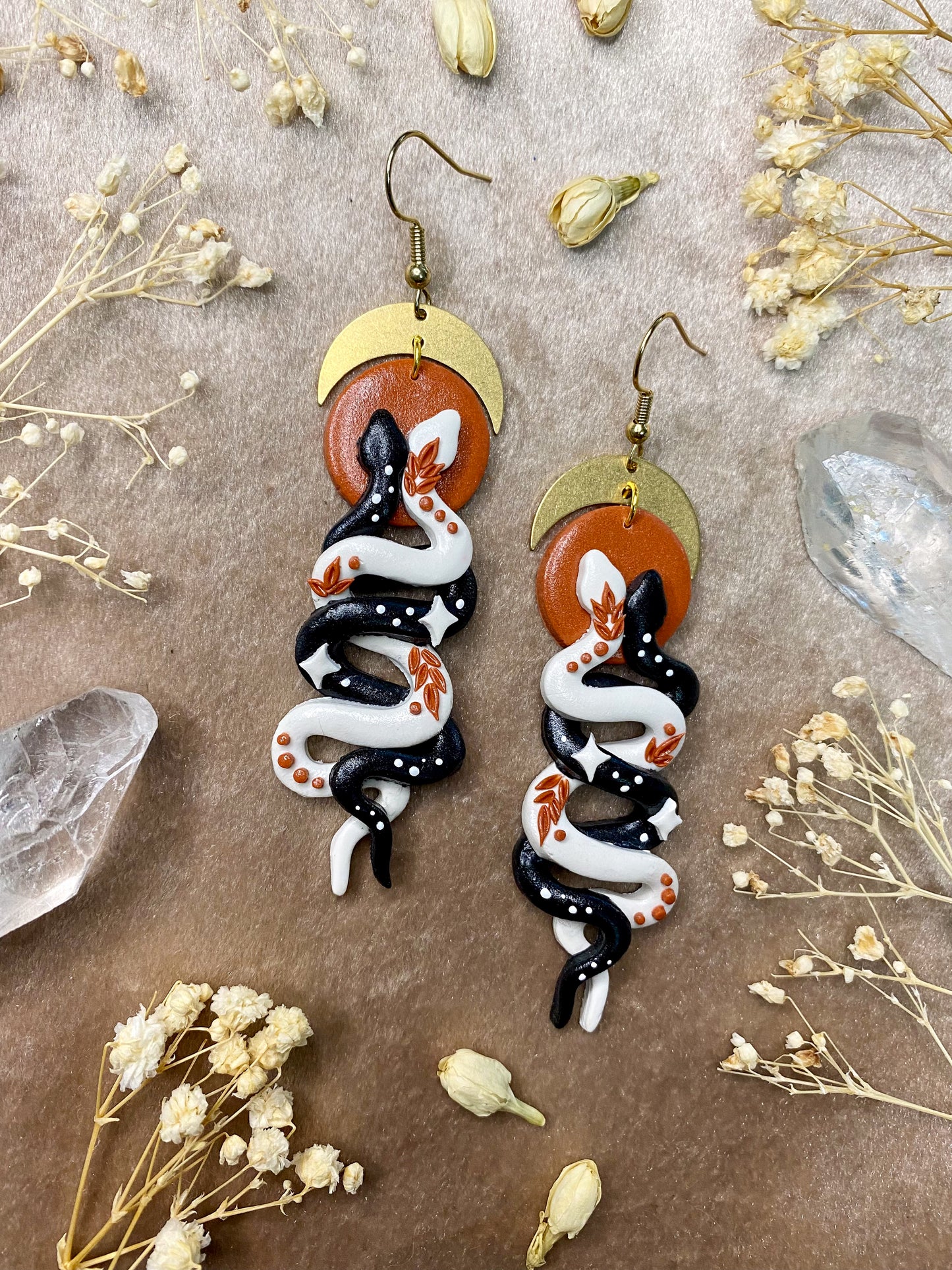 Yin and Yang Snake Earrings