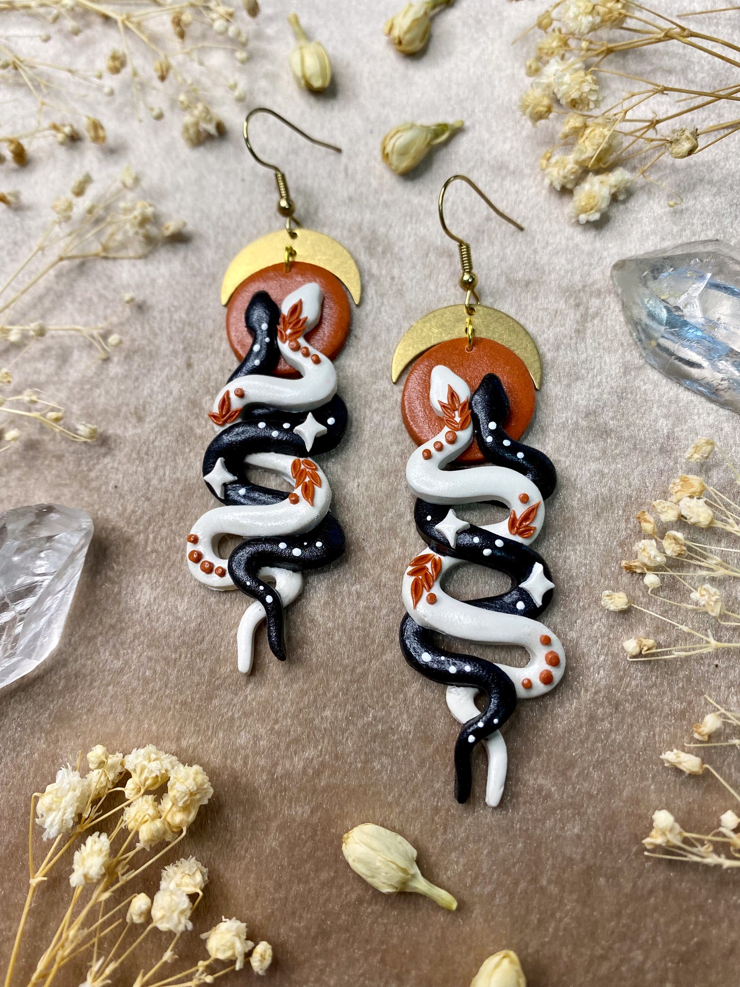 Yin and Yang Snake Earrings