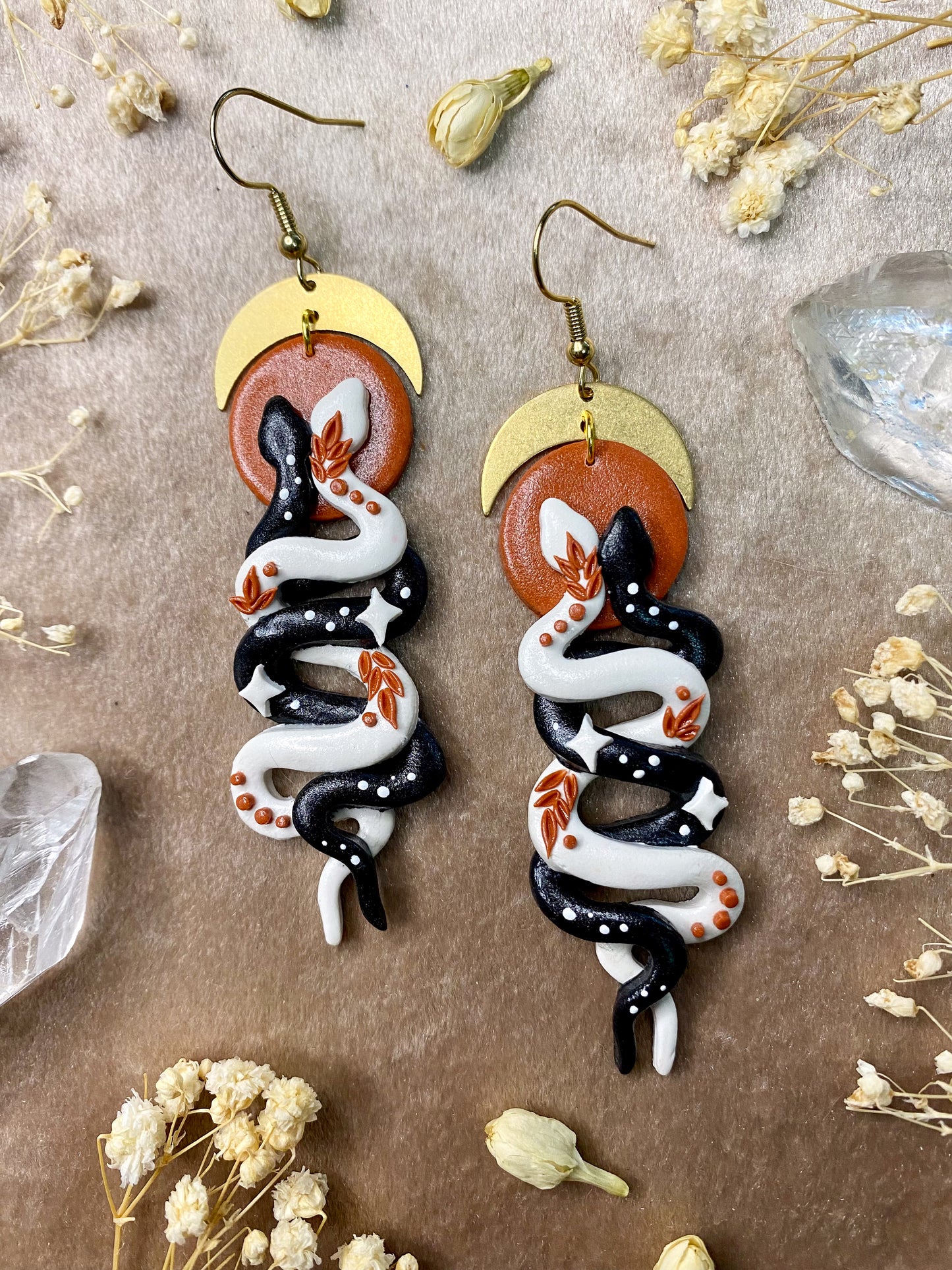 Yin and Yang Snake Earrings
