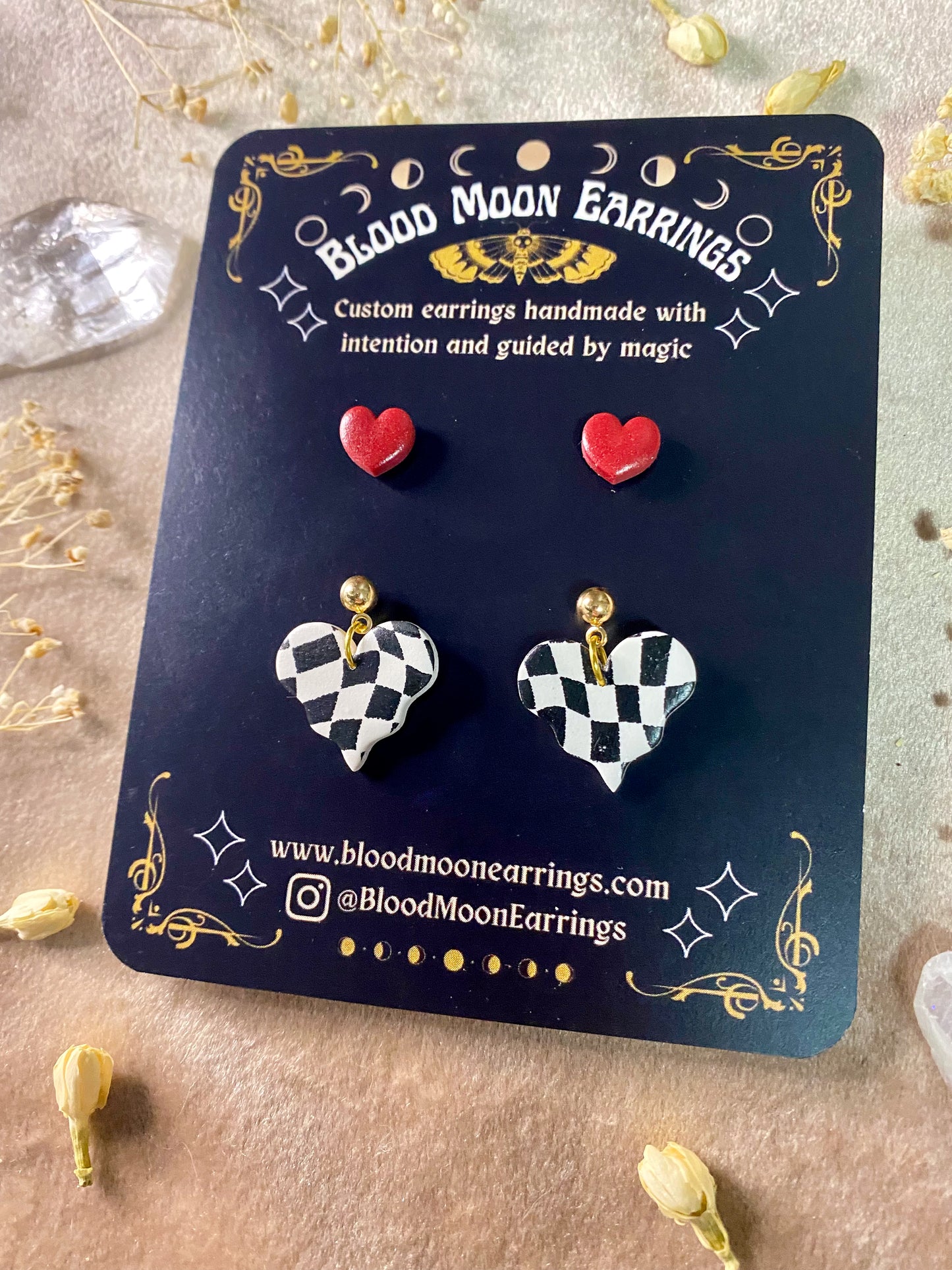 Checkered Heart Midi and Stud Pack