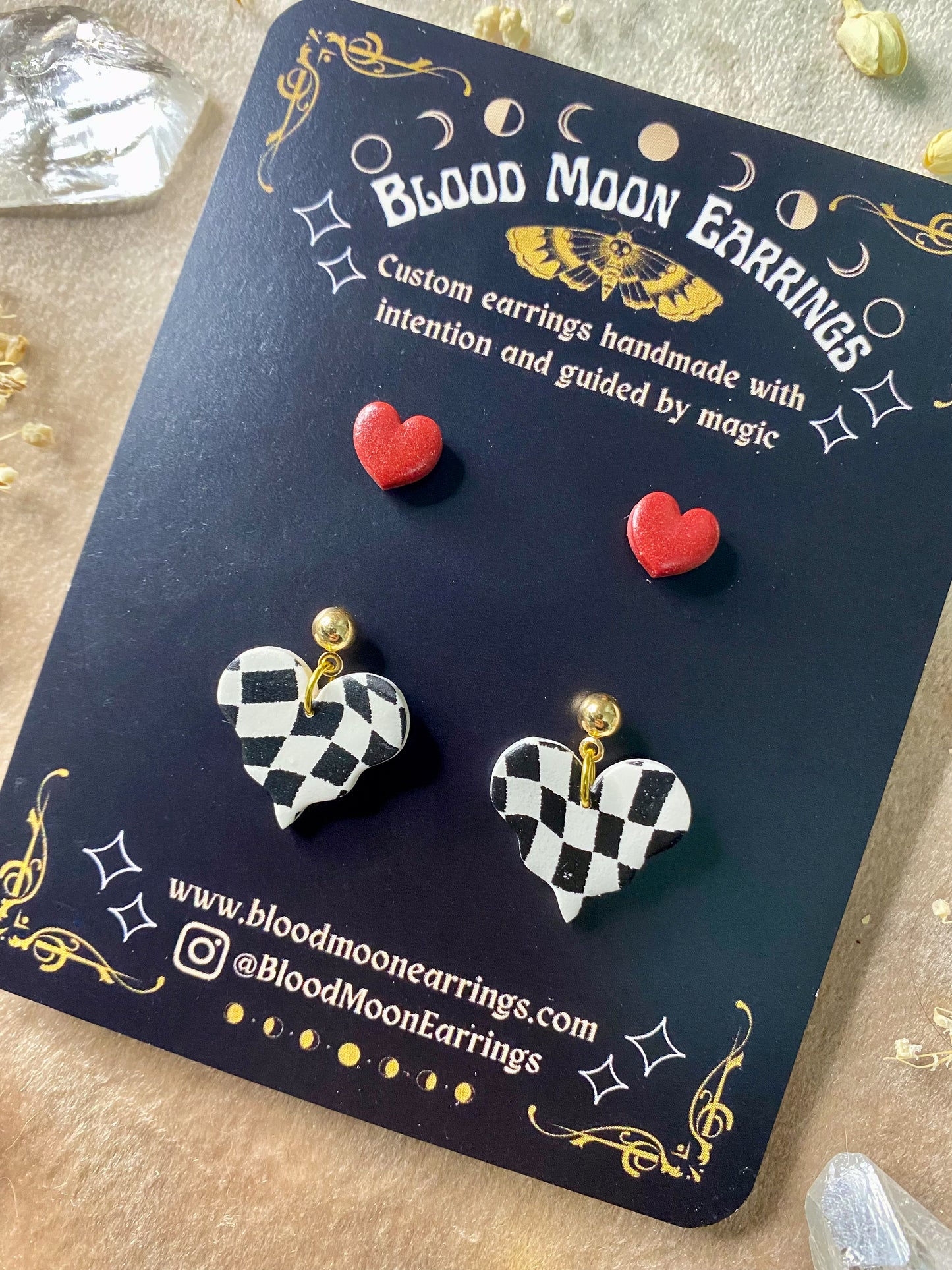 Checkered Heart Midi and Stud Pack