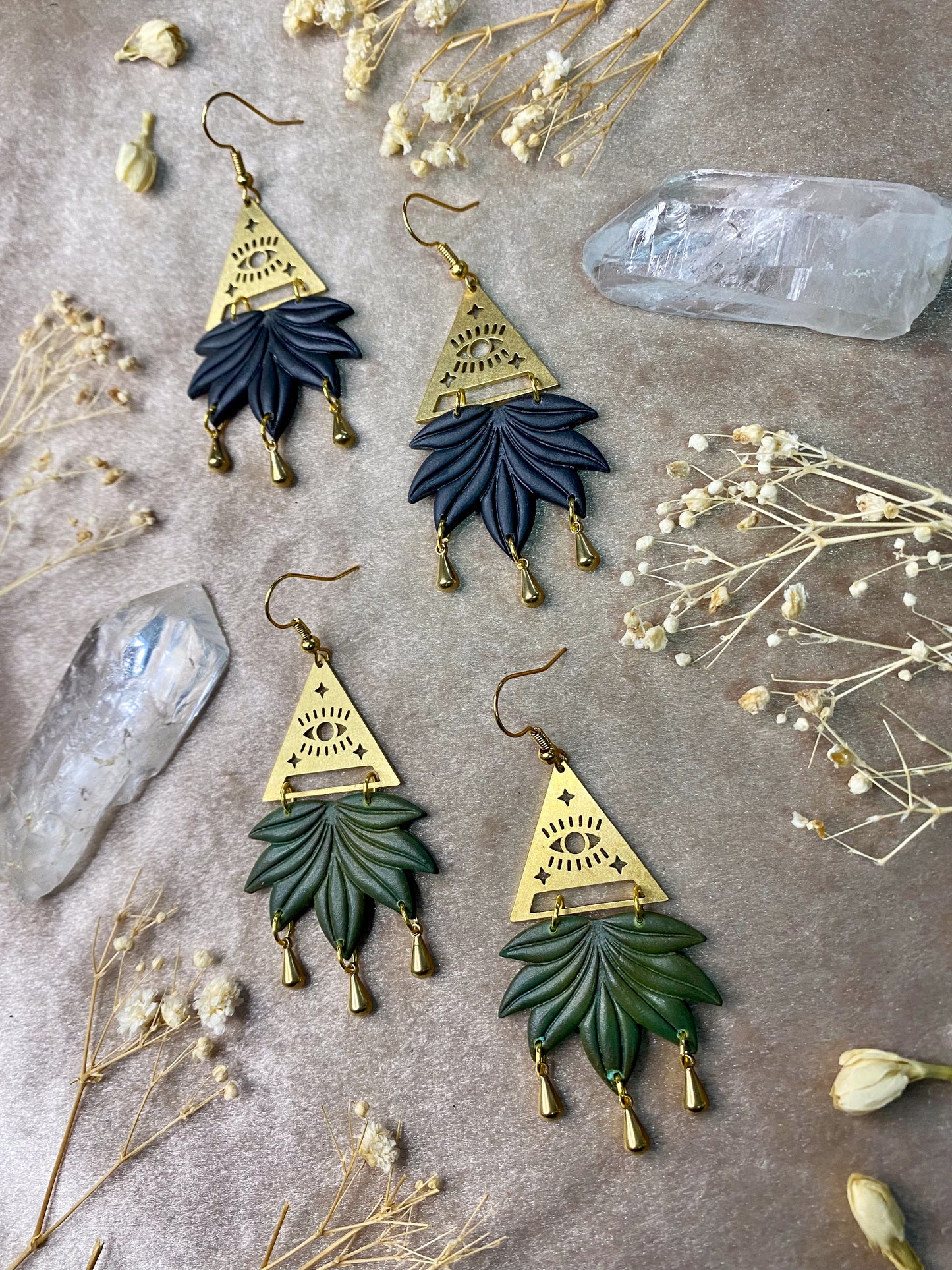 Evil Eye Palm Earrings