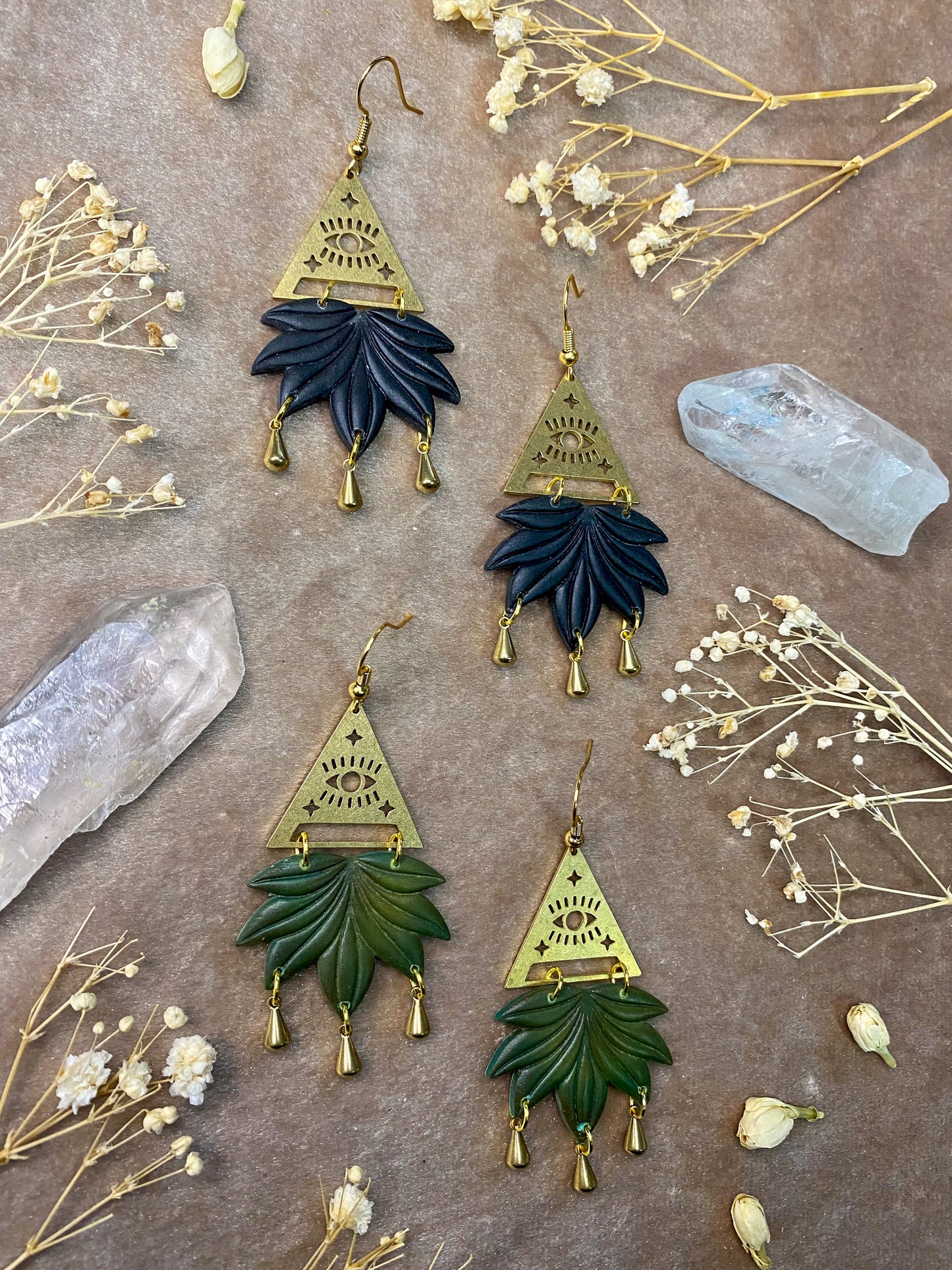 Evil Eye Palm Earrings