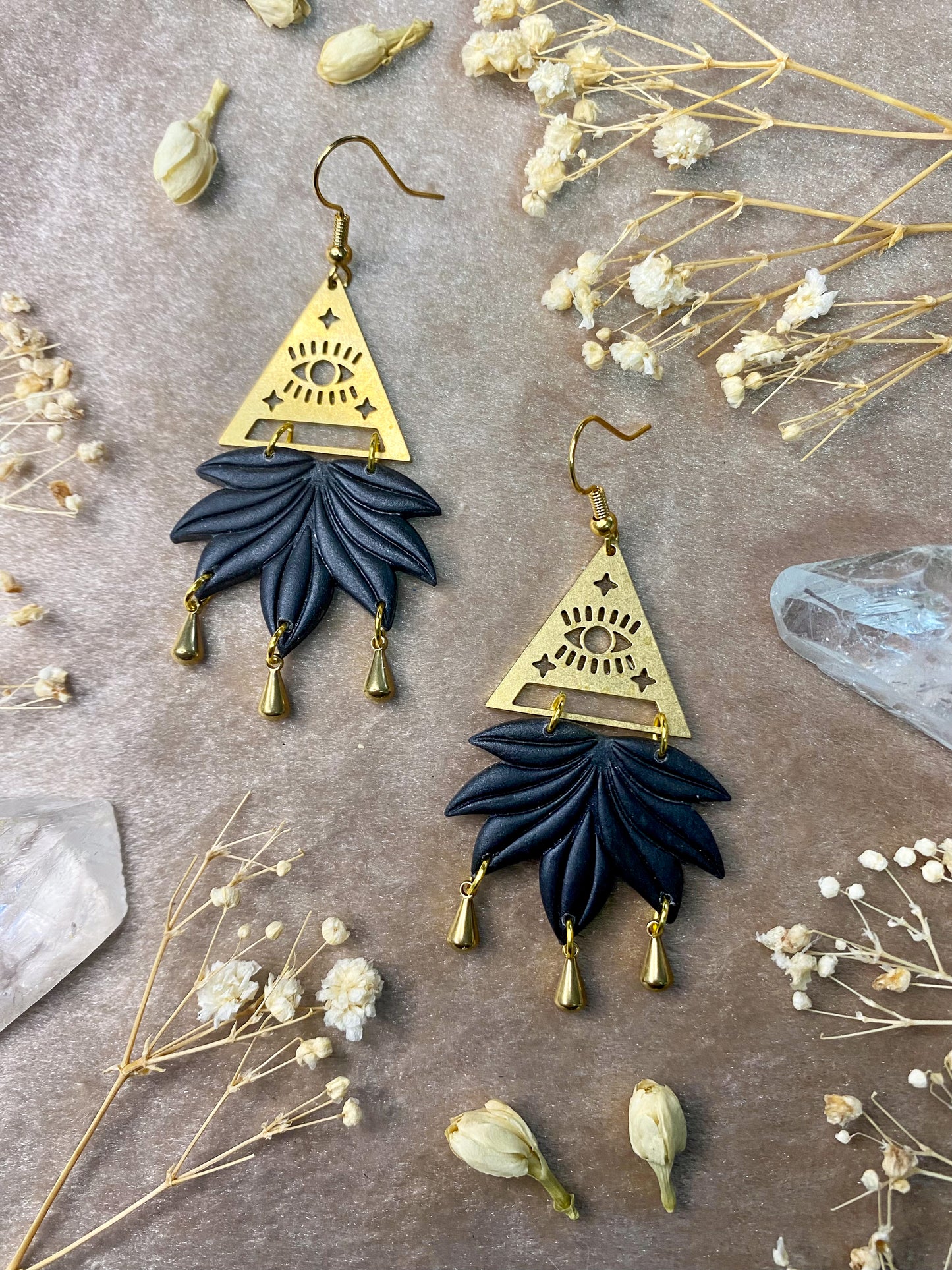 Evil Eye Palm Earrings