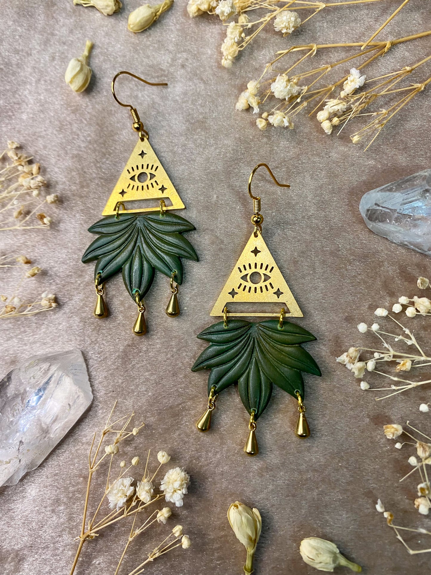 Evil Eye Palm Earrings