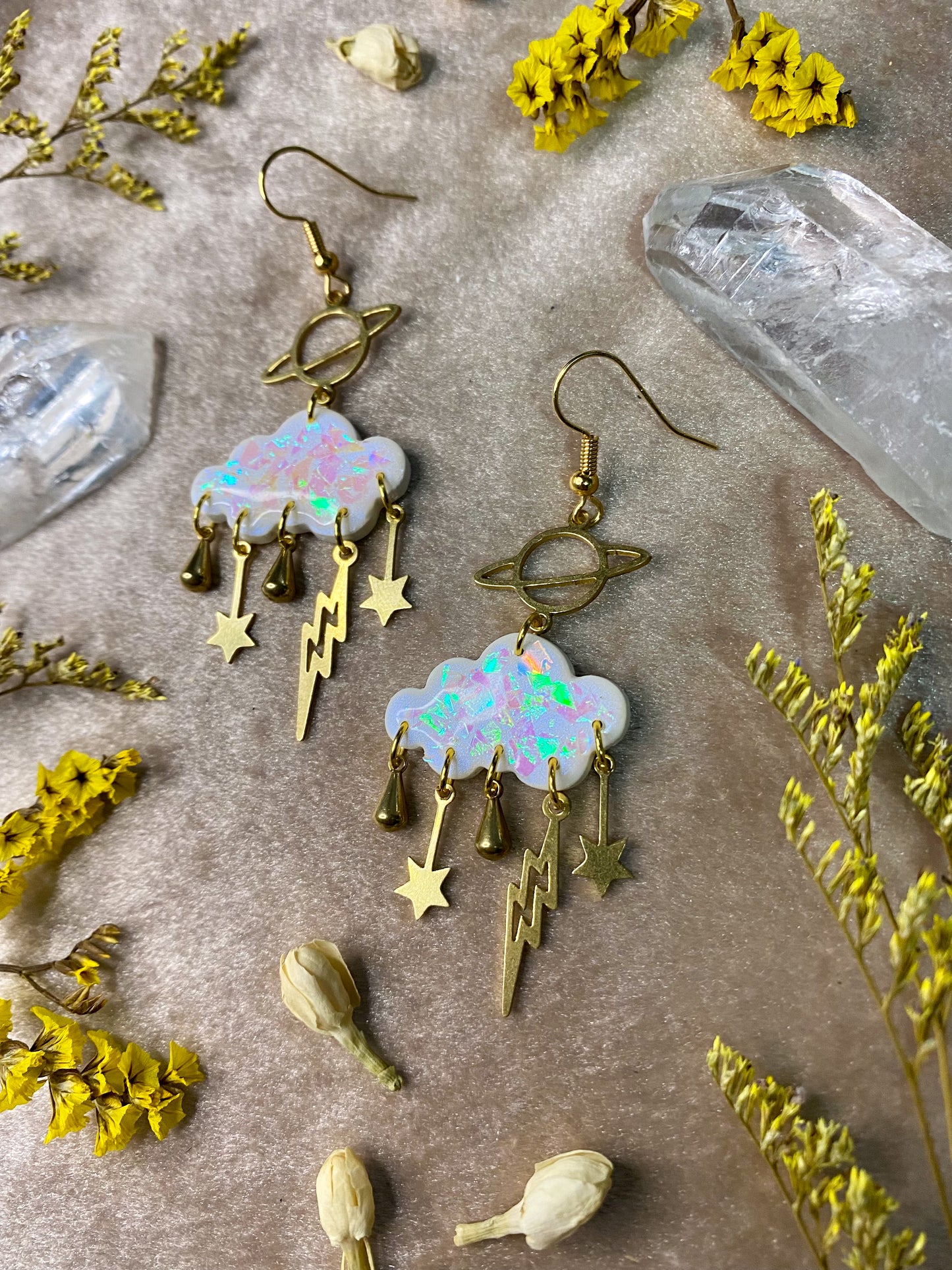 Opal Rain Cloud Earrings