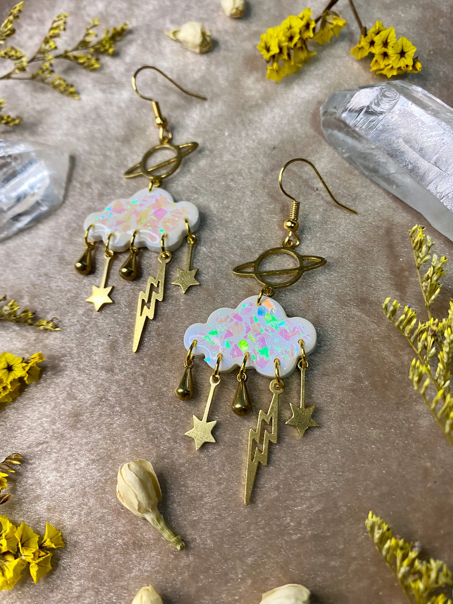 Opal Rain Cloud Earrings