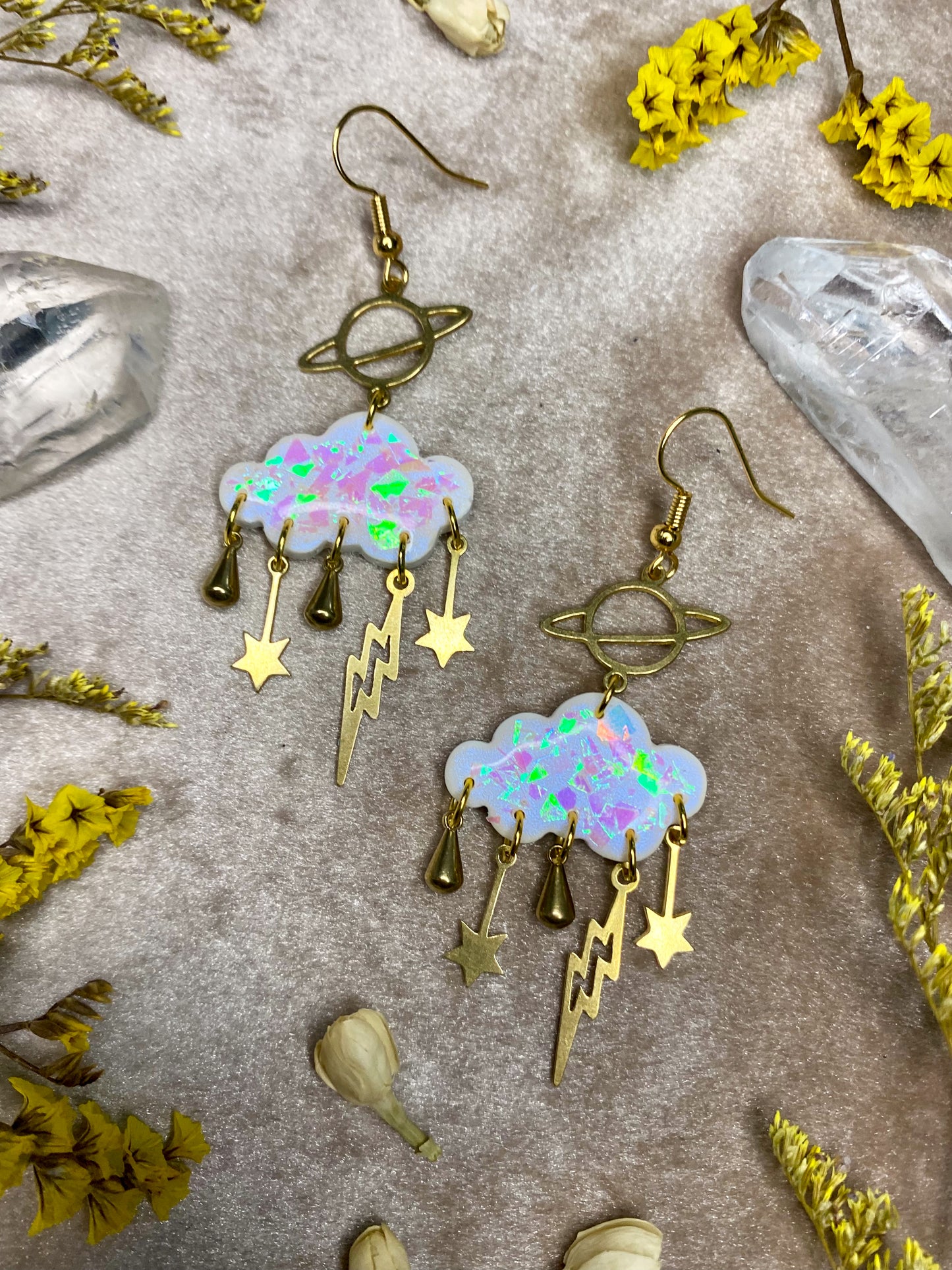 Opal Rain Cloud Earrings