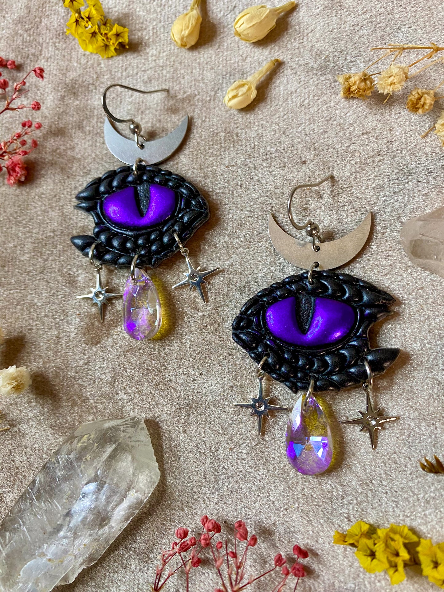 Dragon Tears Earrings - Purple Violet