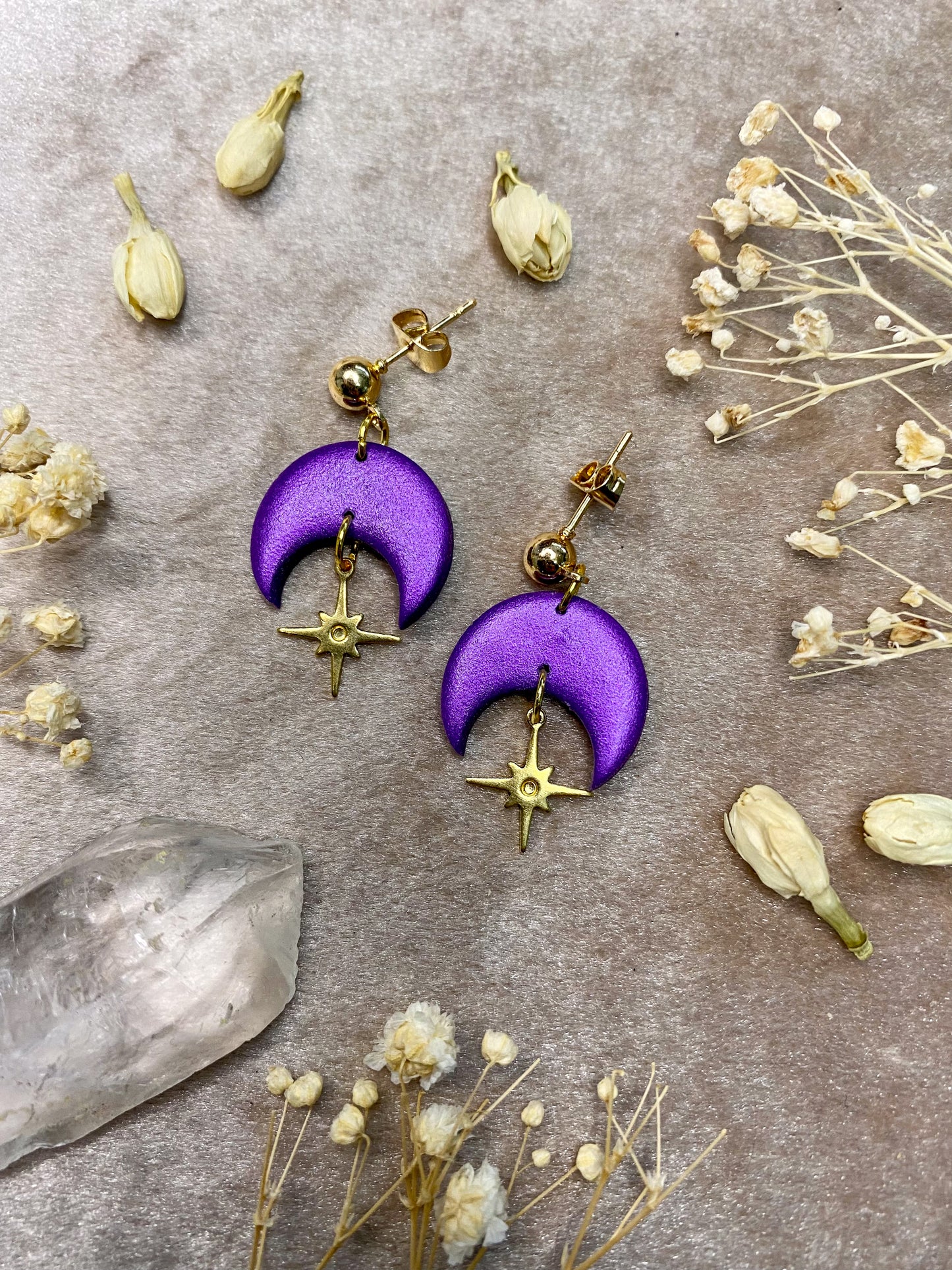 Jewel Tones Crescent Moon Midi Dangle