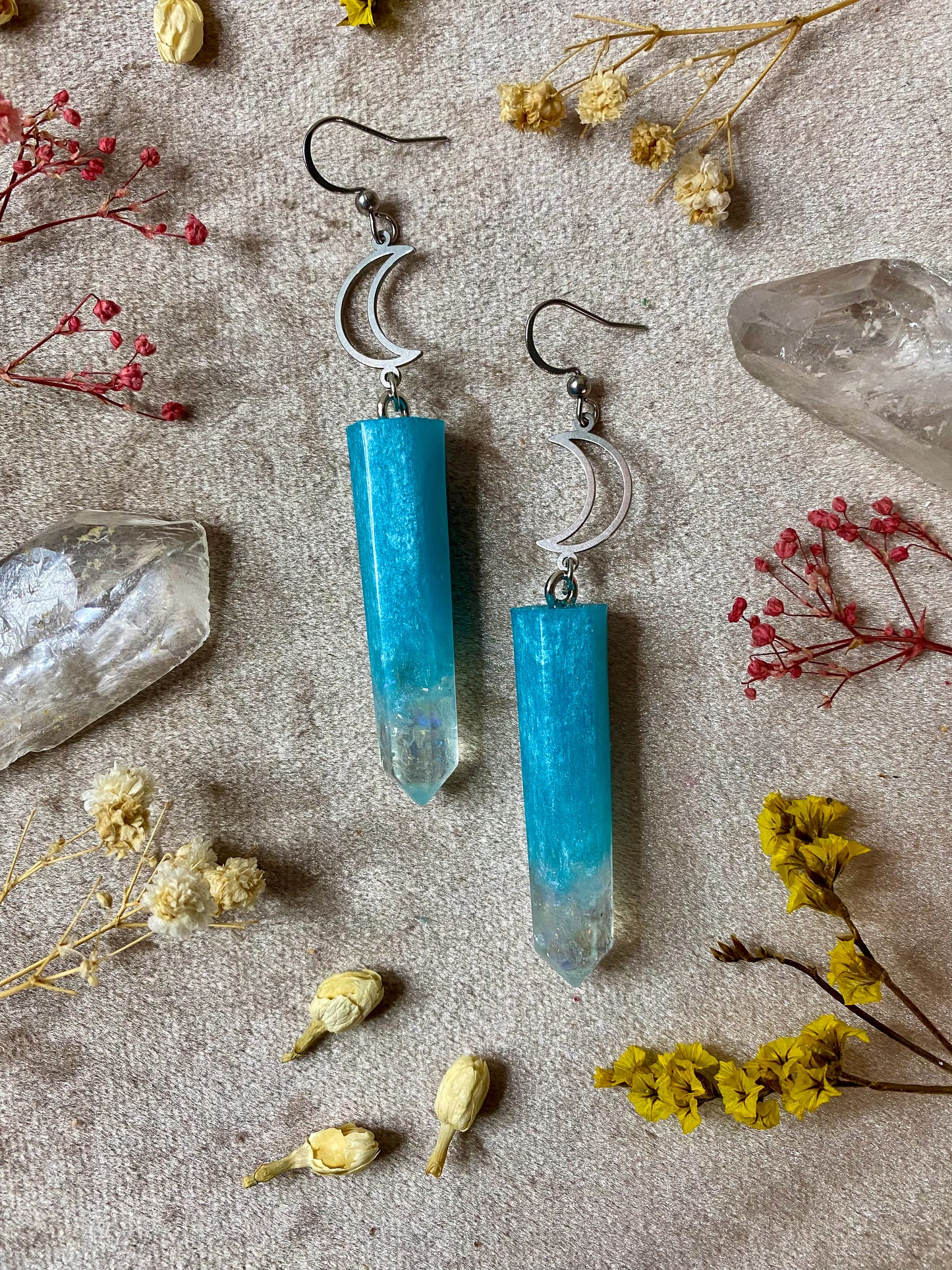 Aquamarine Calm Crystal Earrings