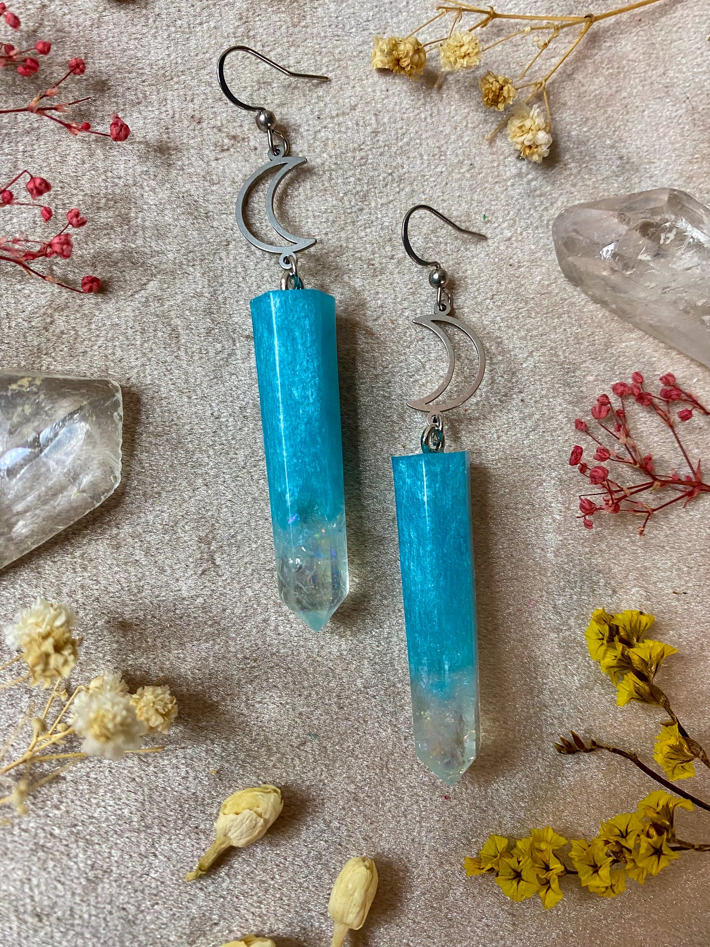 Aquamarine Calm Crystal Earrings