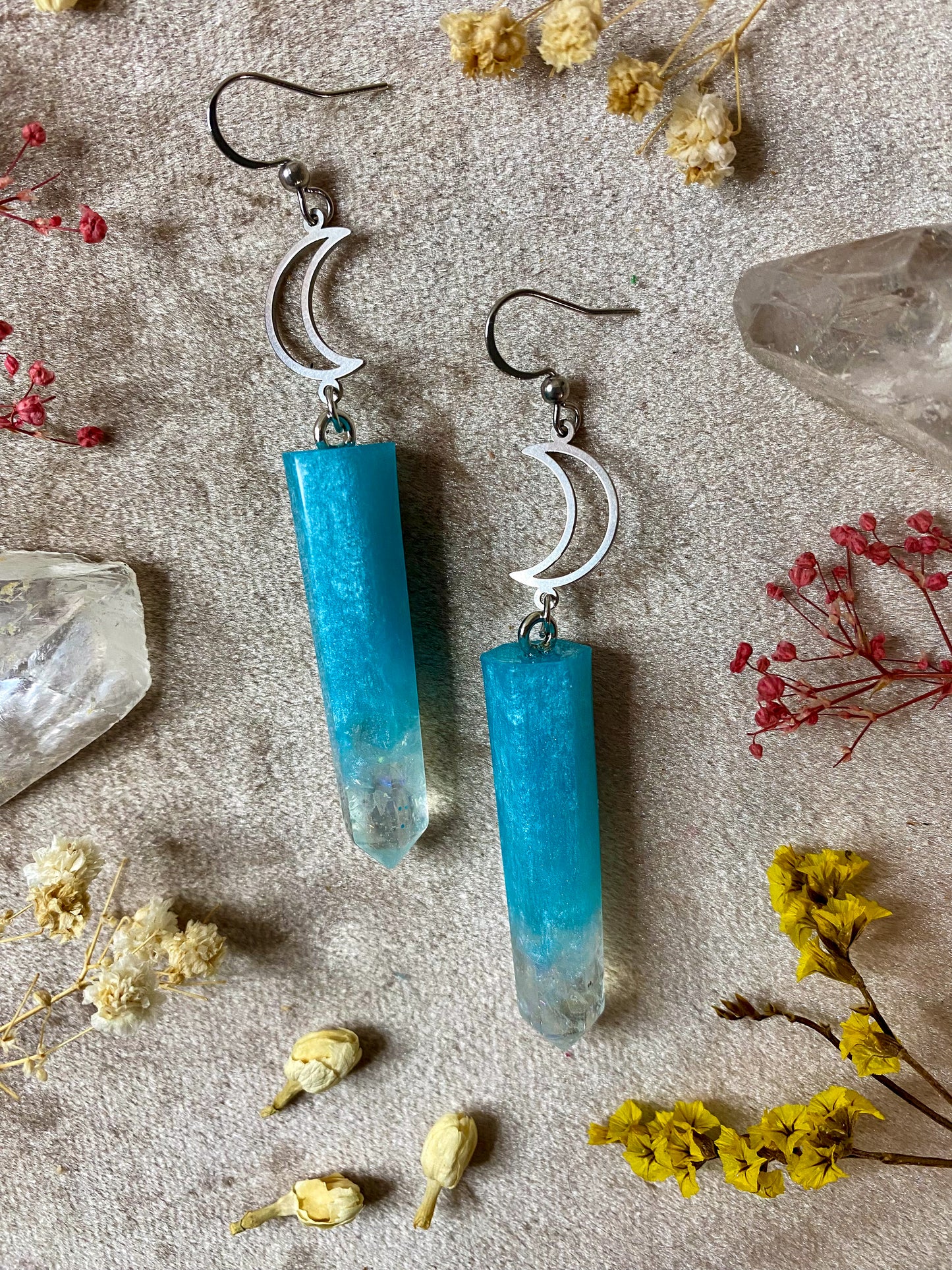 Aquamarine Calm Crystal Earrings