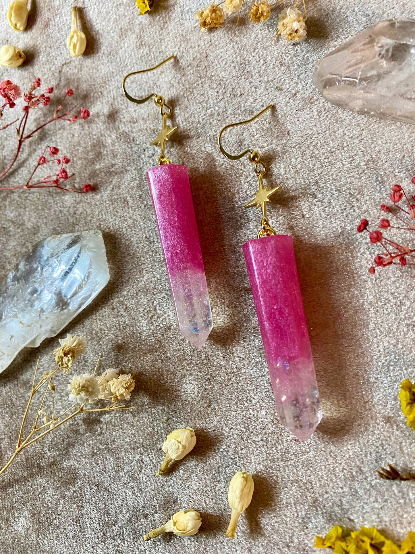 Rose Quartz Beauty Crystal Earrings